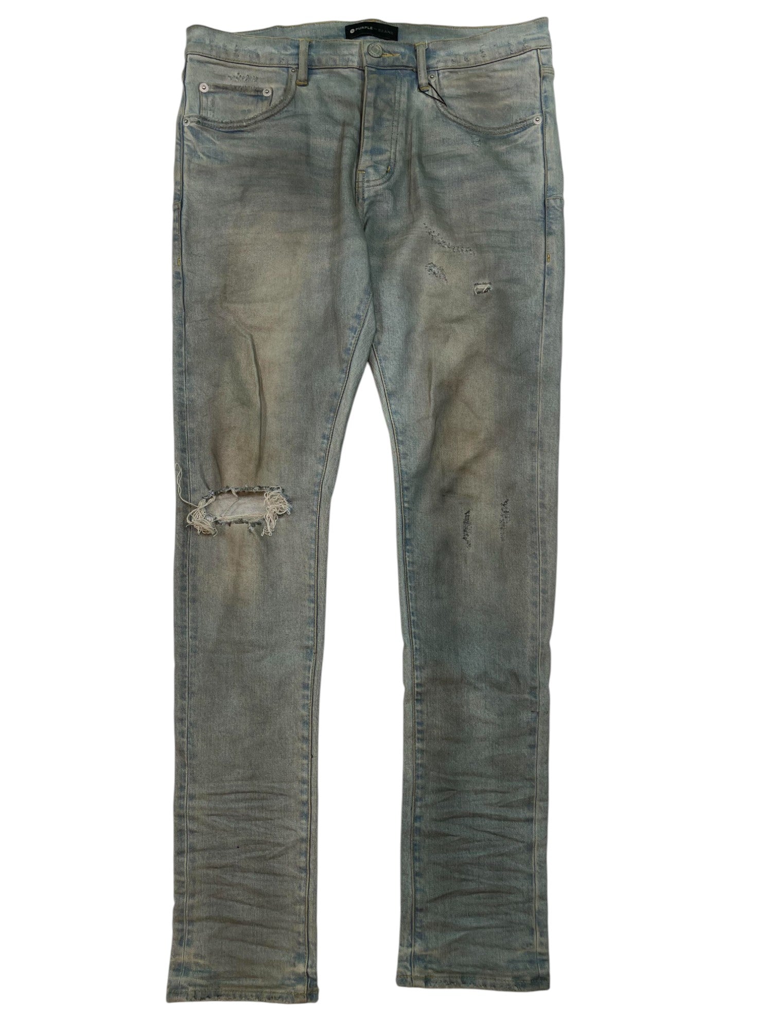 Purple Brand Light Wash Wax Jeans