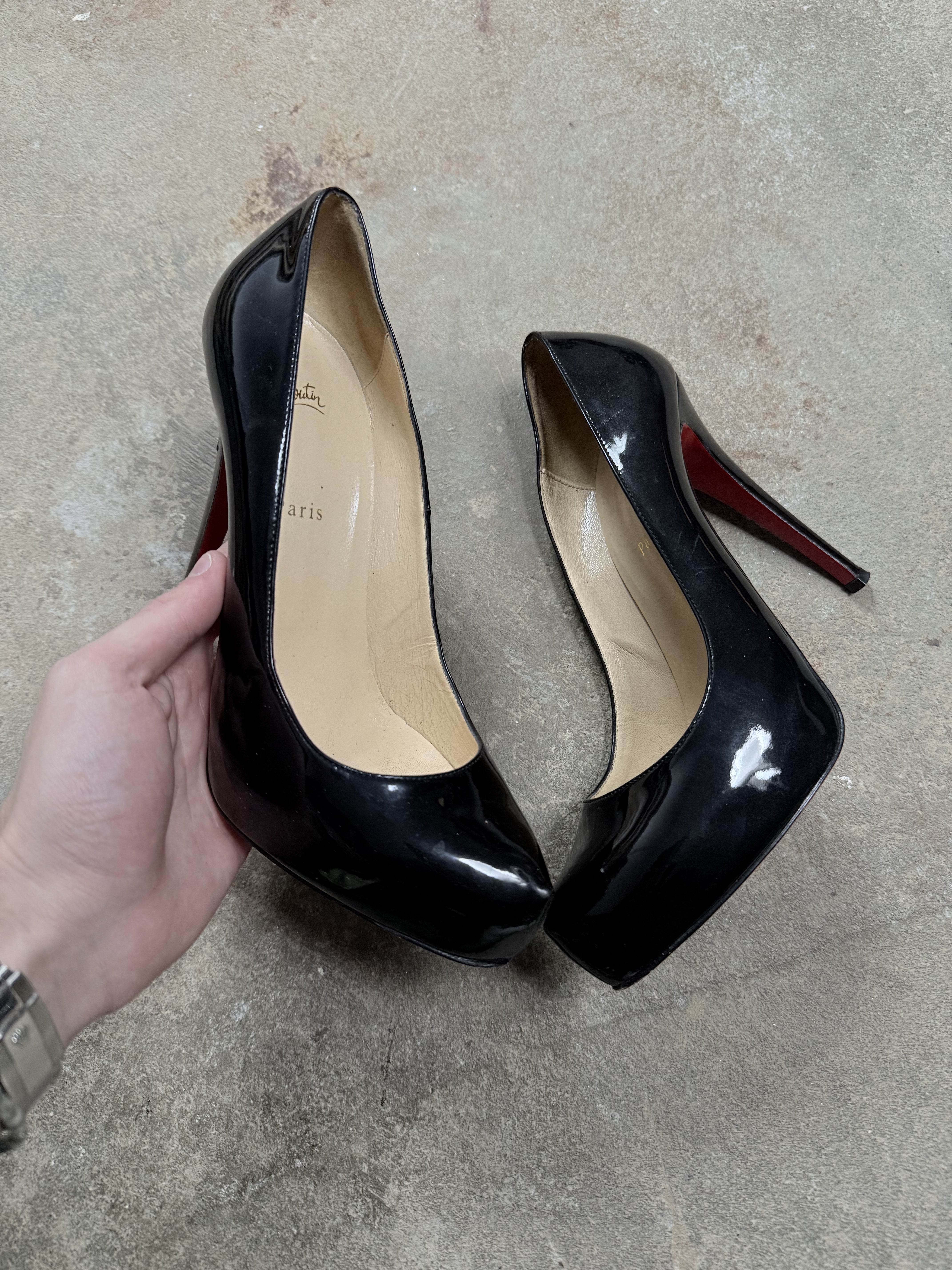 Louboutin Red Bottom Heels Black Patent