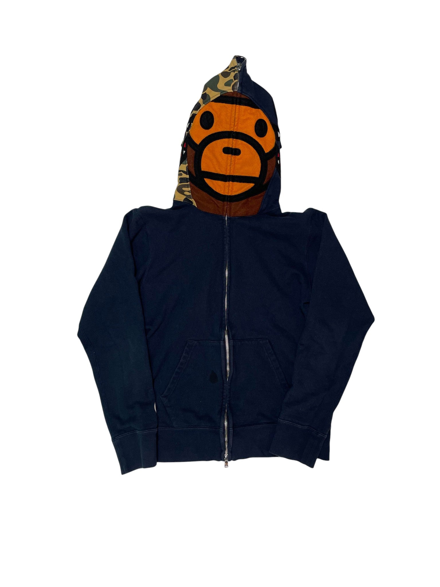 BAPE 'Baby Milo Shark' Navy Zip Up Hoodie