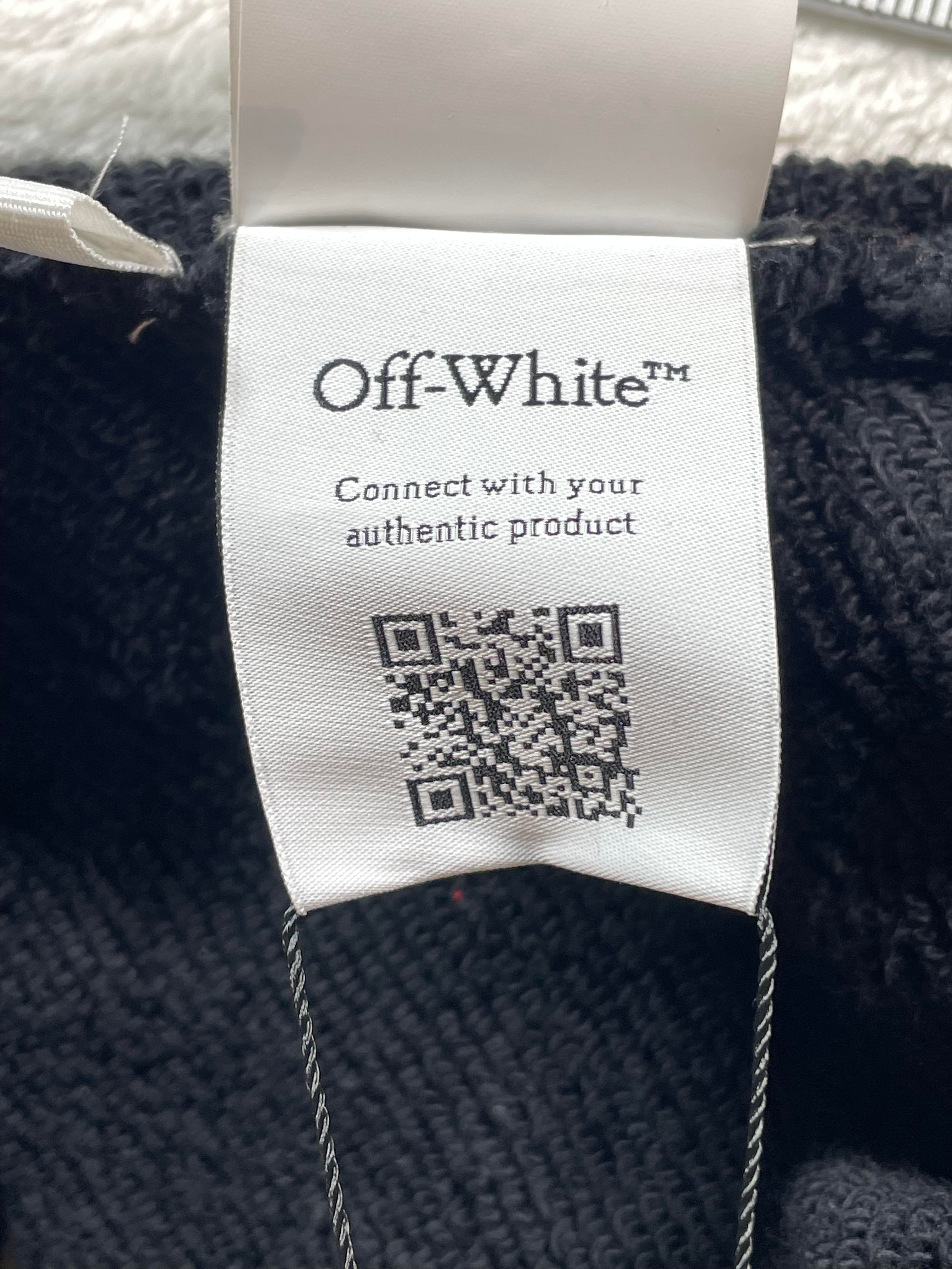 Off White Embroidered Black Hoodie