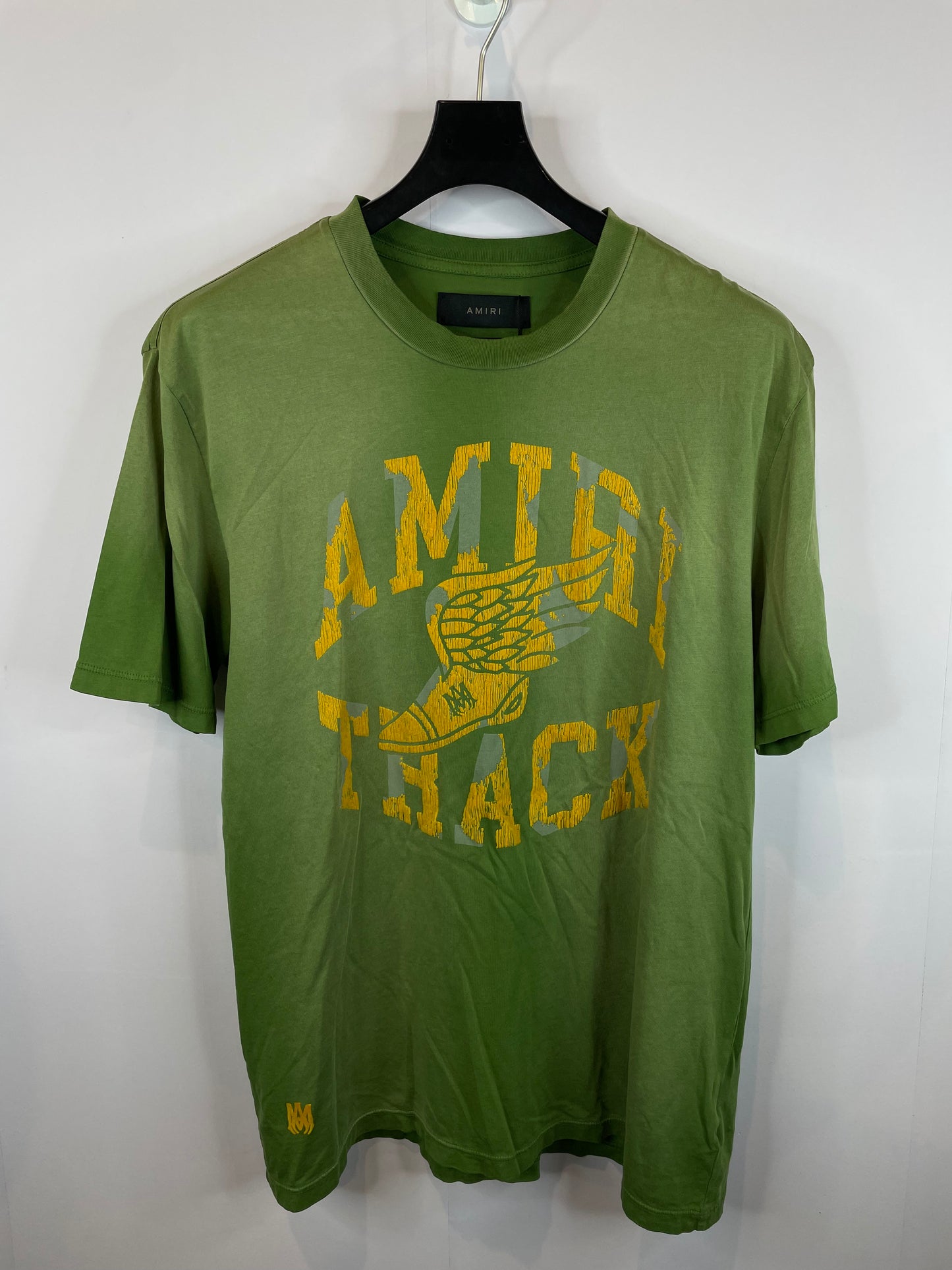 Amiri Track Tee Olive Yellow Used Medium