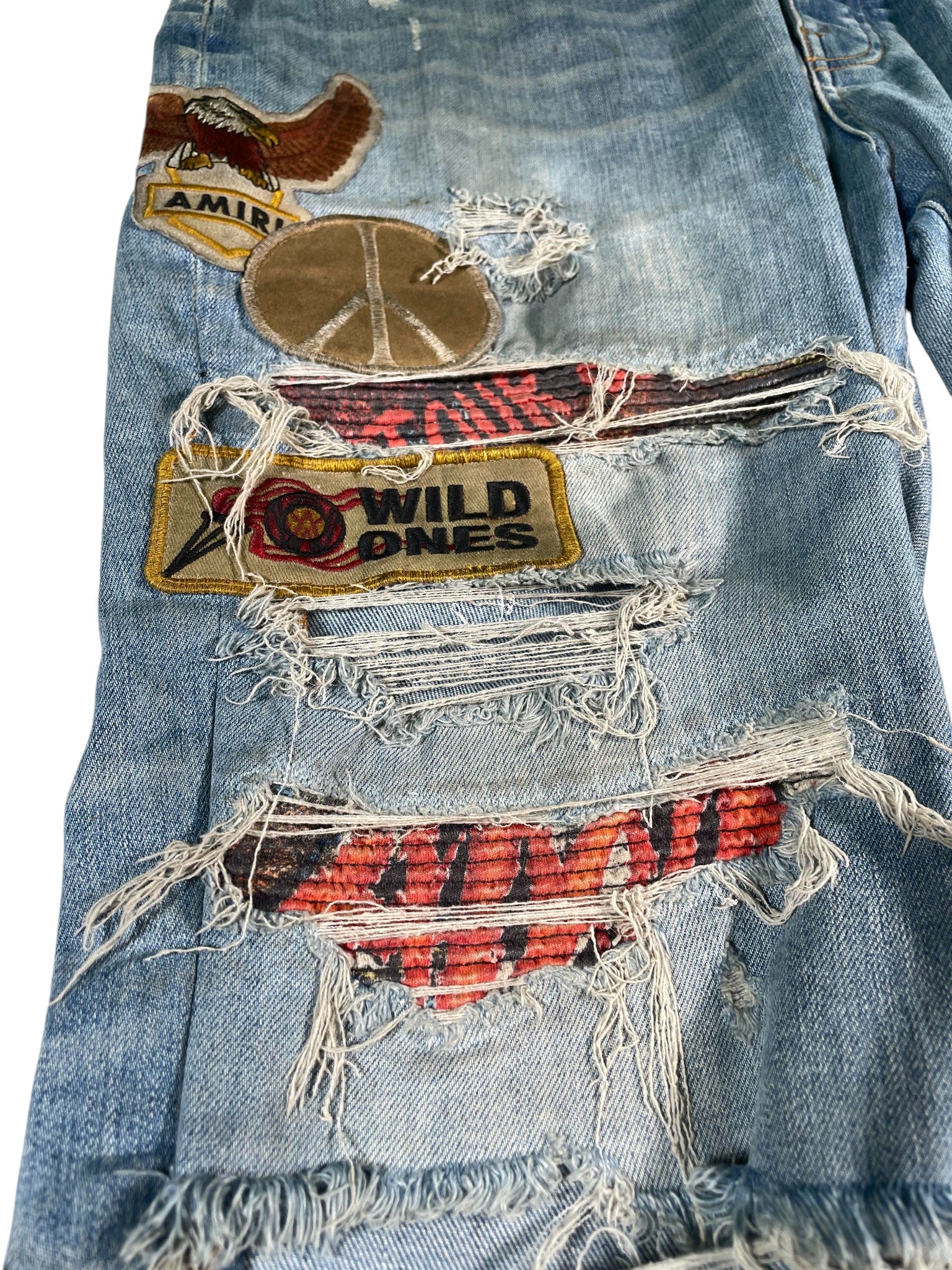 Amiri Biker Patch Light Wash Jeans