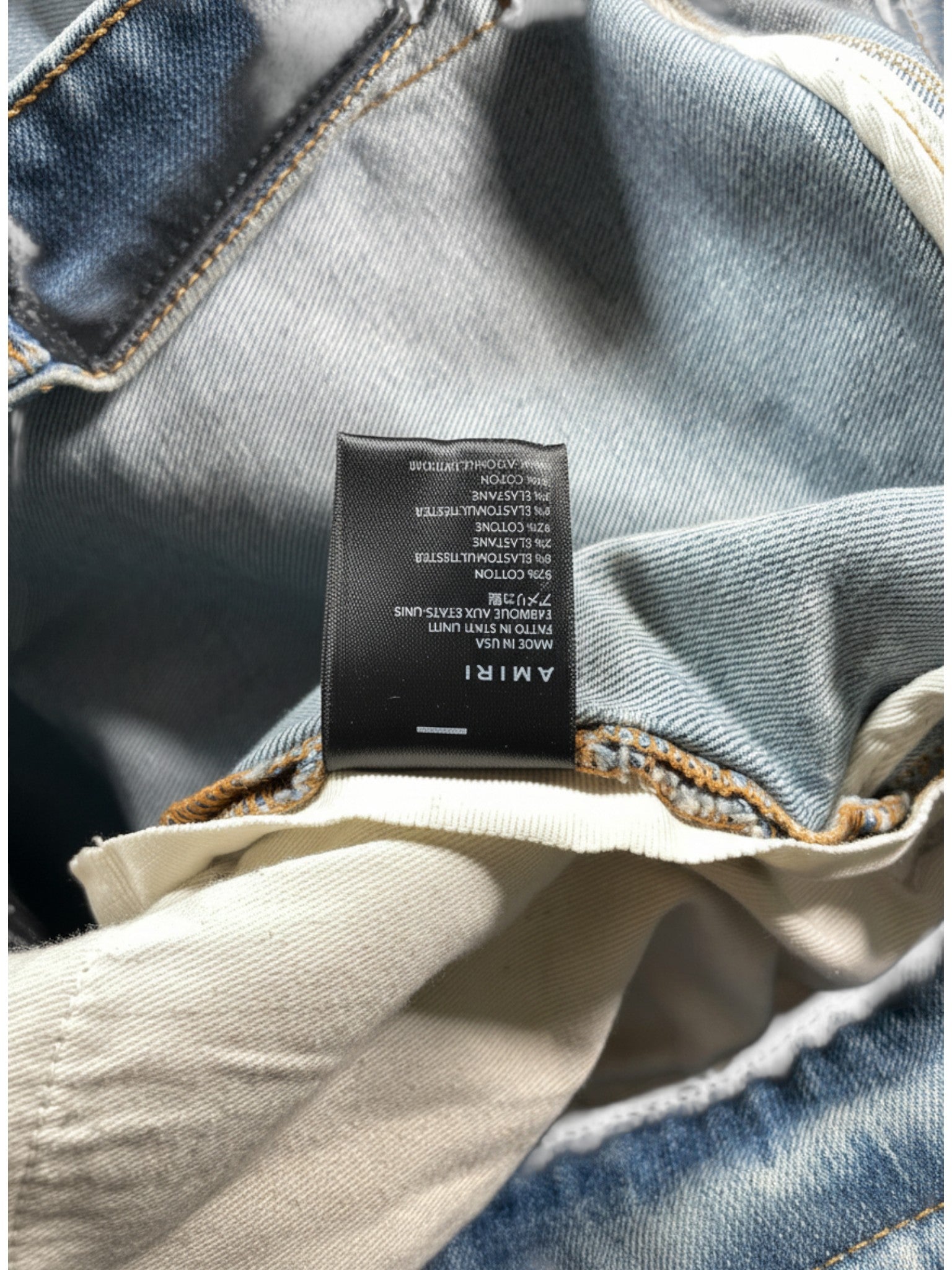 Amiri Biker Patch Light Wash Jeans