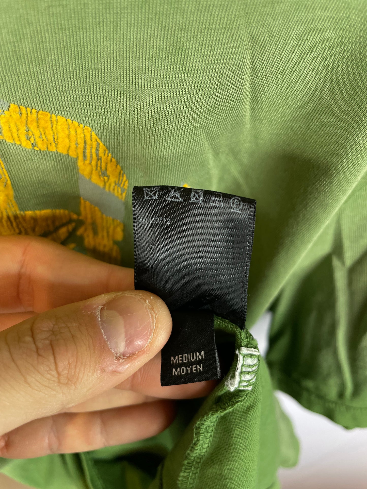 Amiri Track Tee Olive Yellow Used Medium