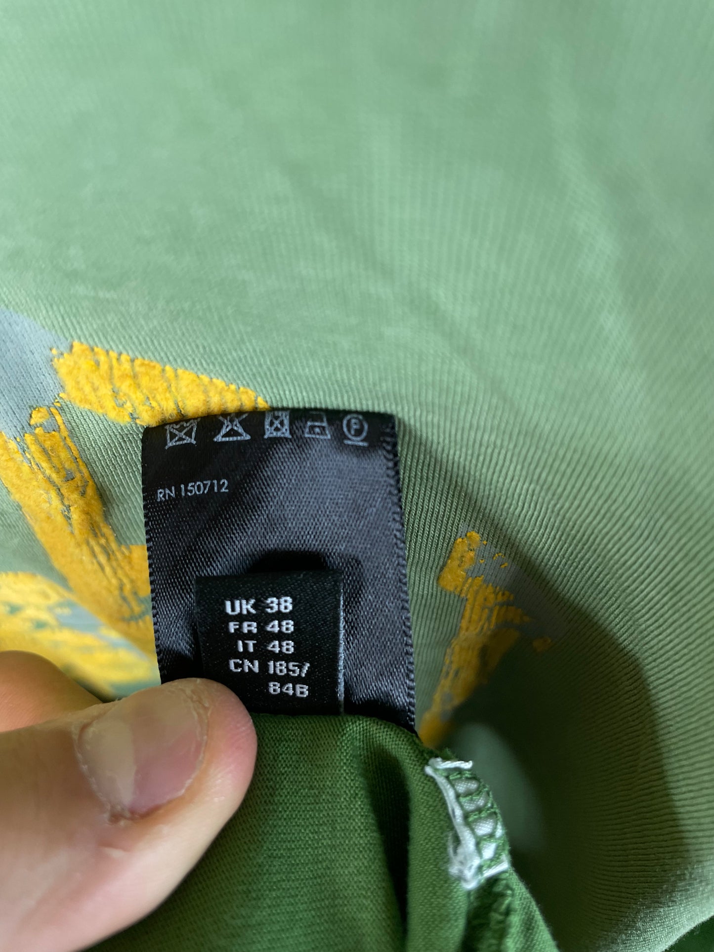 Amiri Track Tee Olive Yellow Used Medium