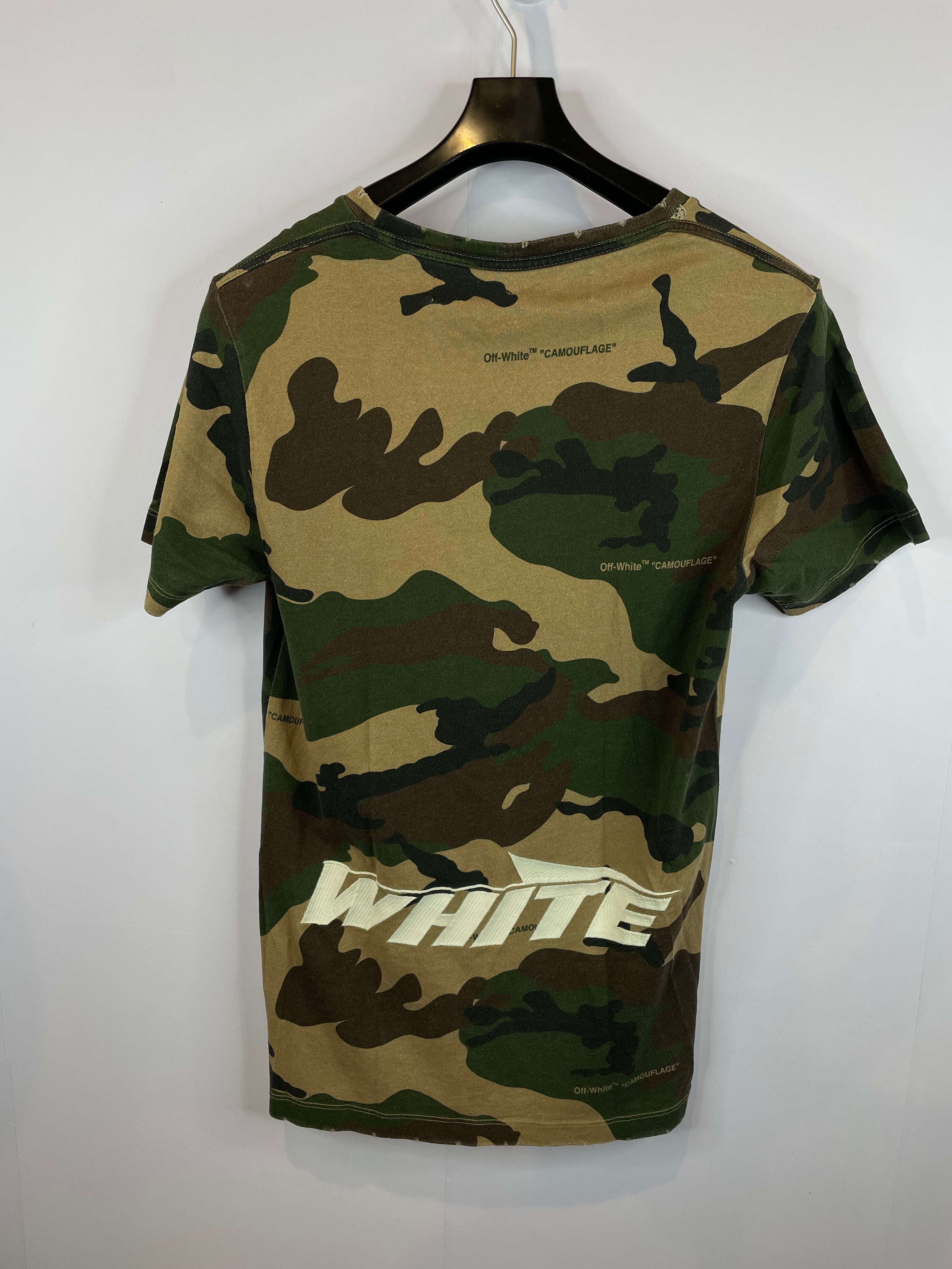 Off White Camo Tee Used XS