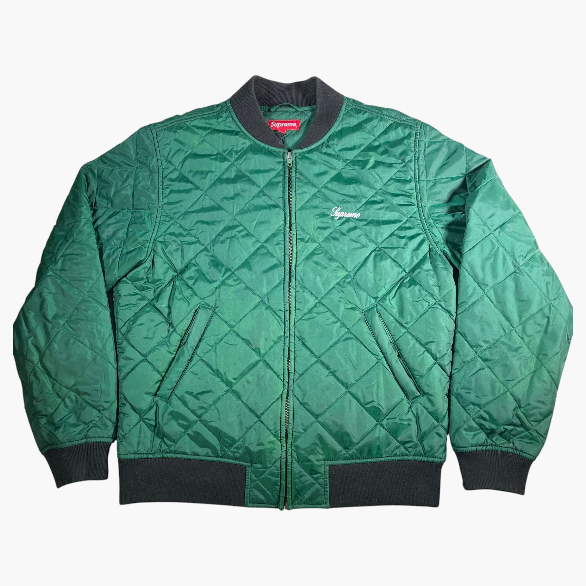 Supreme Sequin Quilted Green Bomber Jacket