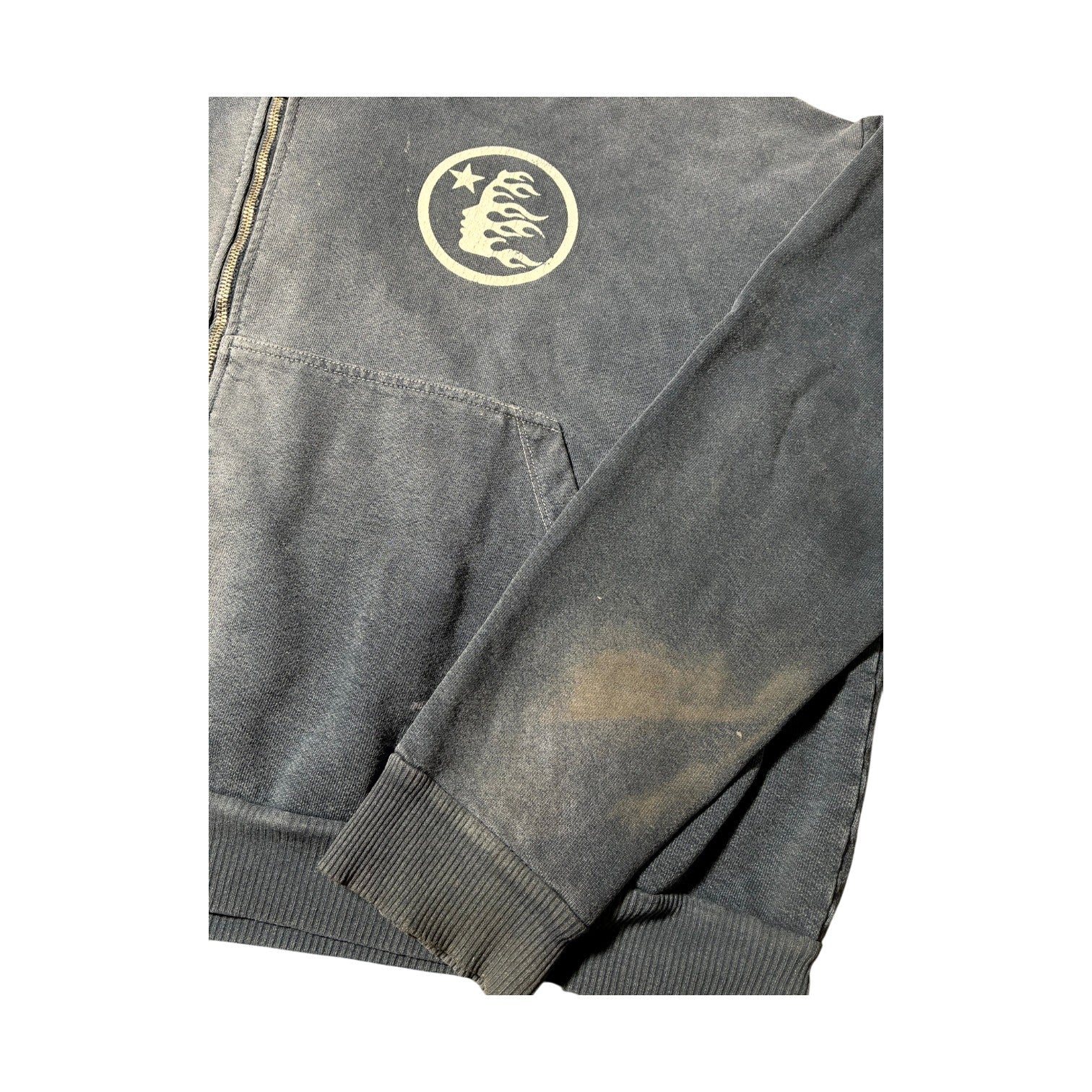 Hellstar Oversized Zip Up Black Wash Hoodie