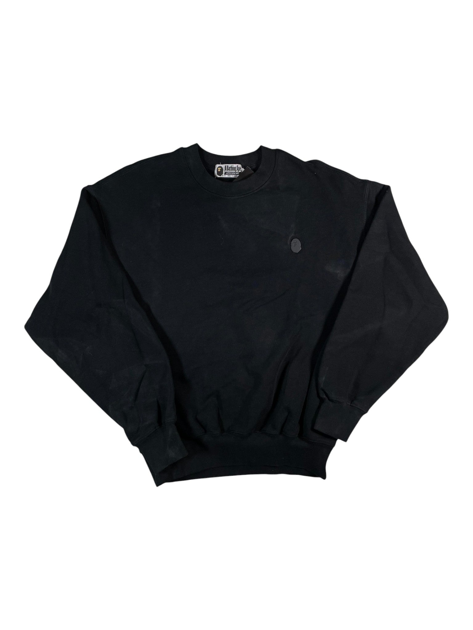 BAPE 'Metal Bape Head' Black Crewneck