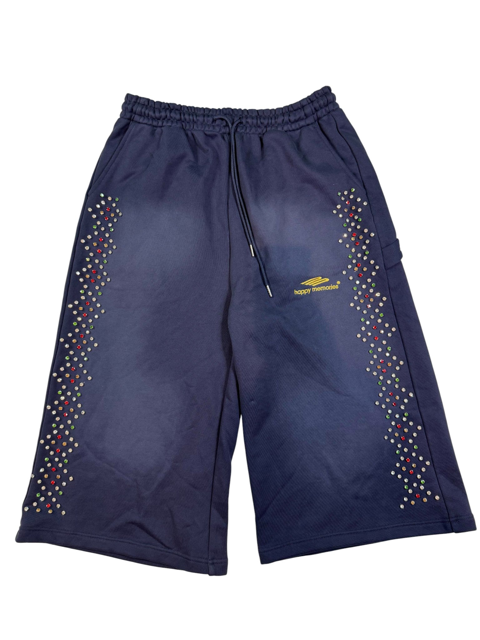 HMDD Navy Crystal Long Shorts