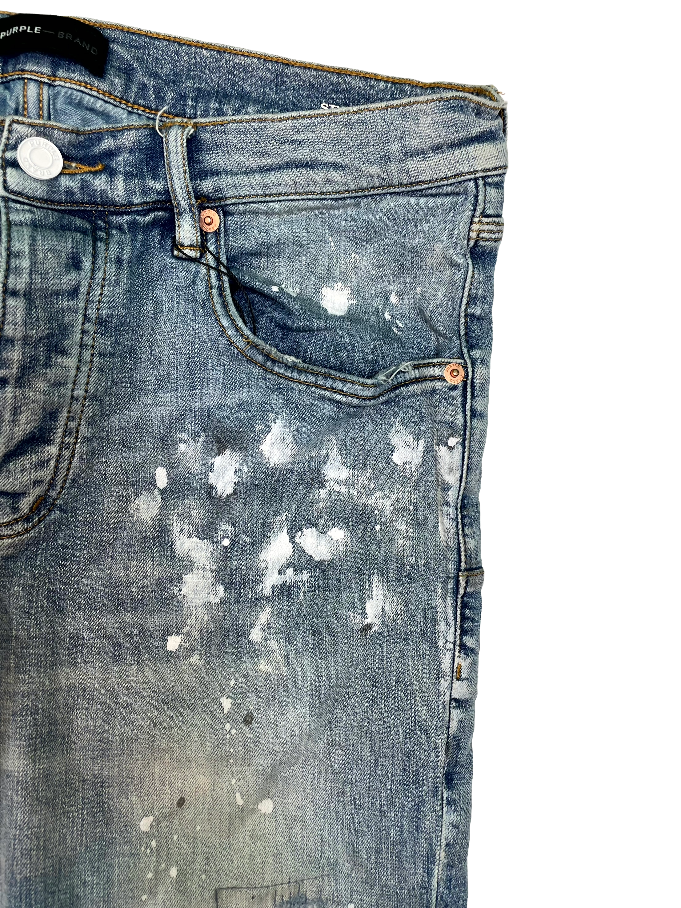 Purple Splatter Light Wash Jeans