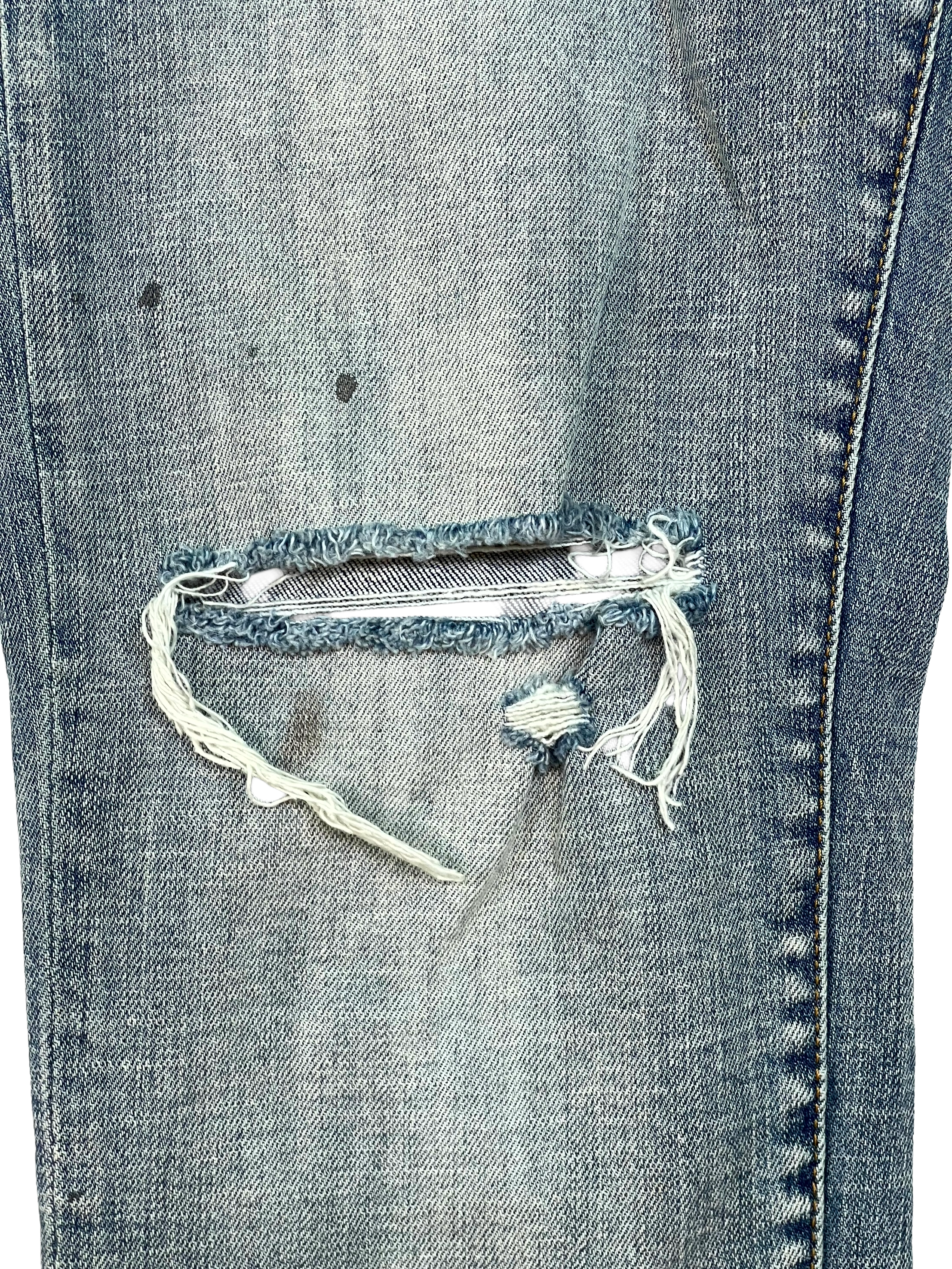 Purple Splatter Light Wash Jeans