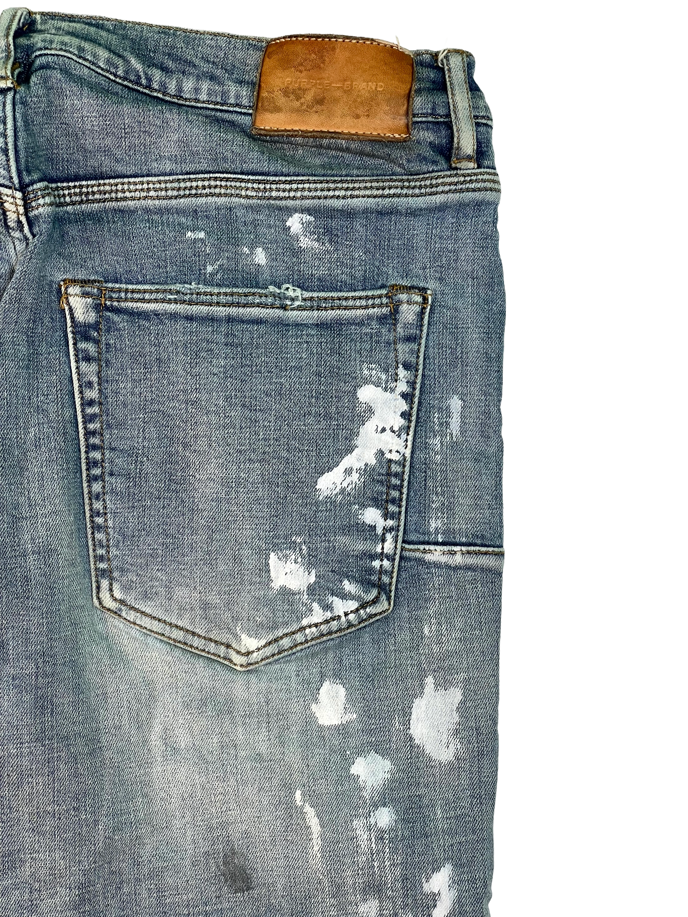 Purple Splatter Light Wash Jeans