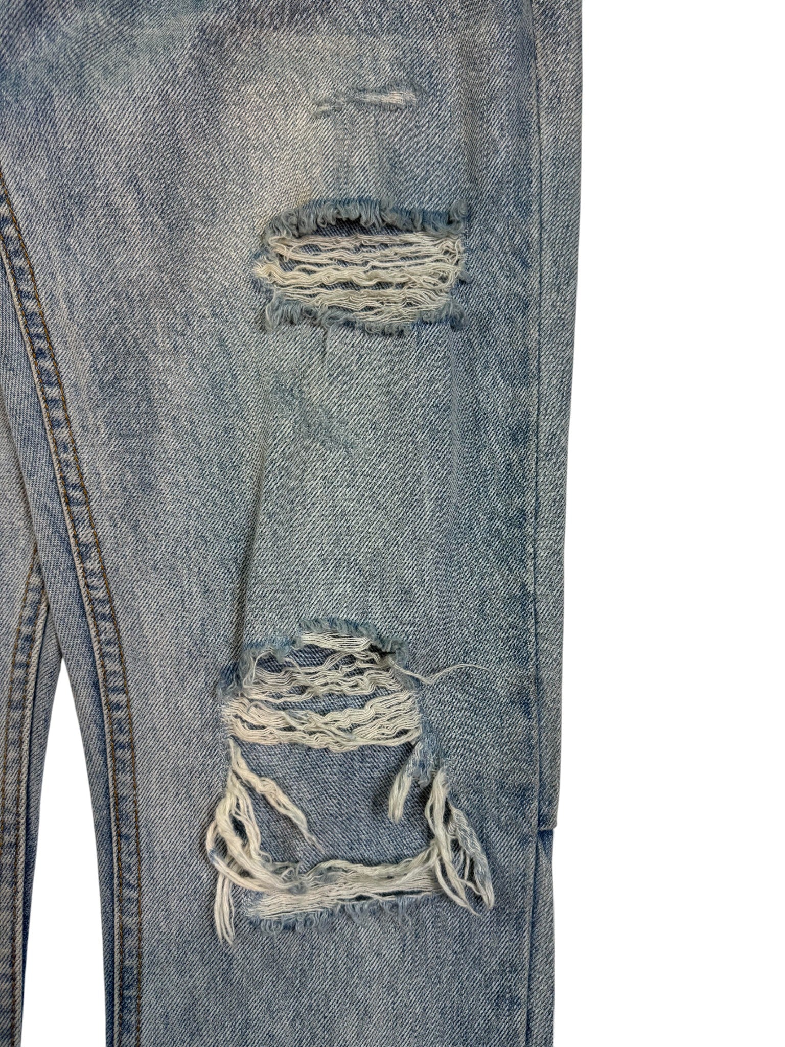 Ksubi Light Wash Ripped Box Logo Jeans