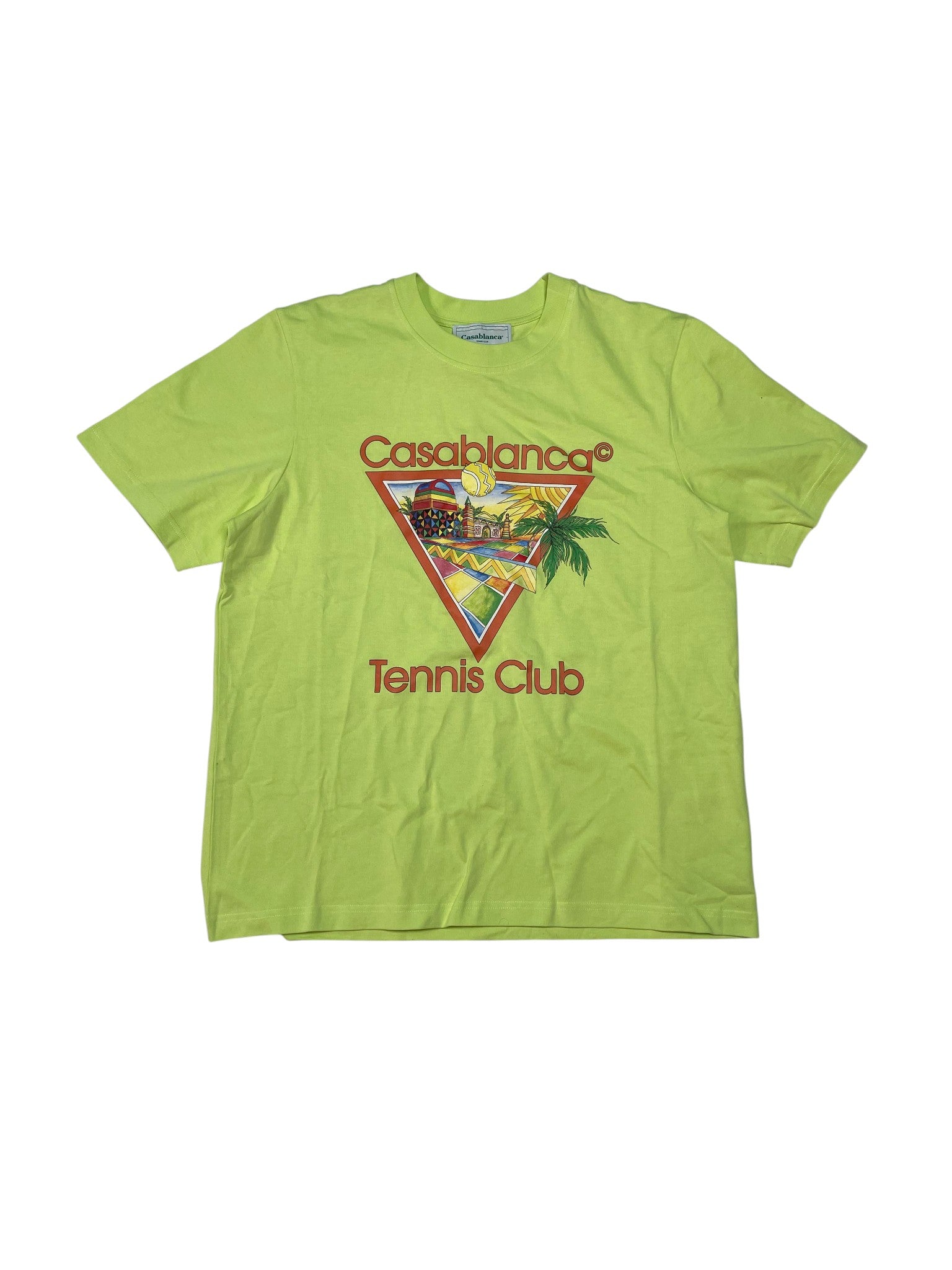 Casablanca 'Tennis Club' Lime Tee