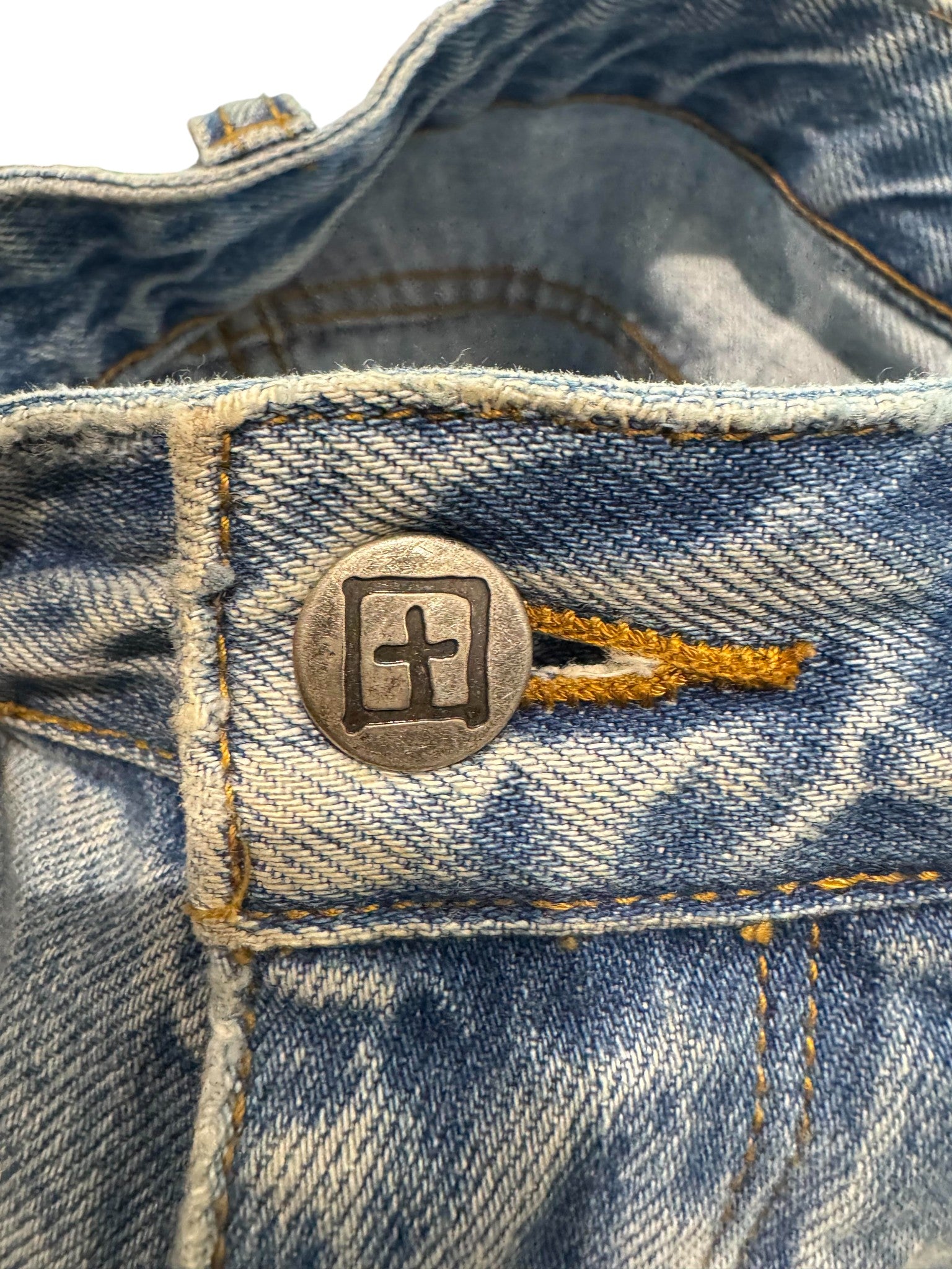 Ksubi Light Wash Ripped Box Logo Jeans