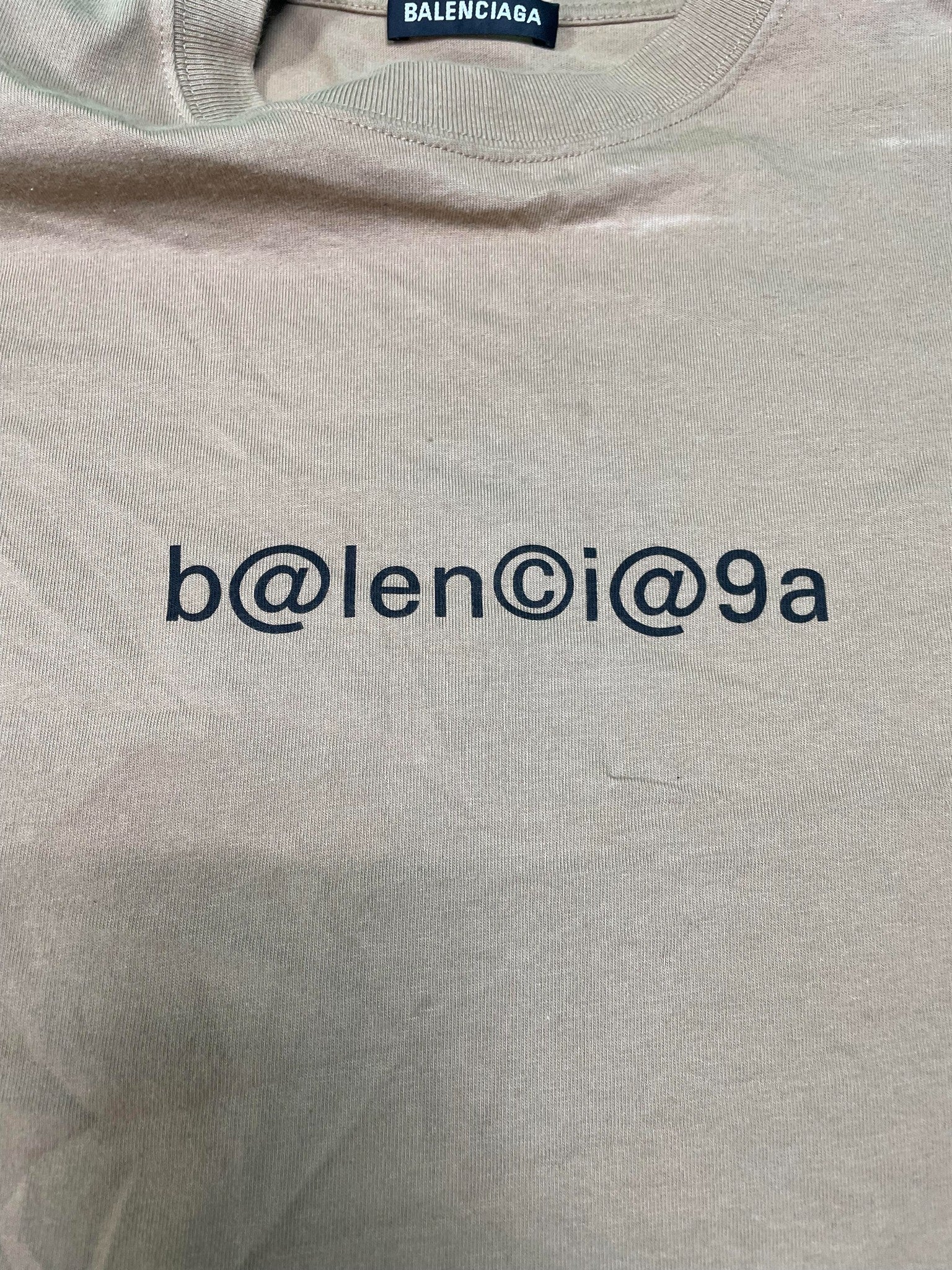 Balenciaga Logo Tan Tee