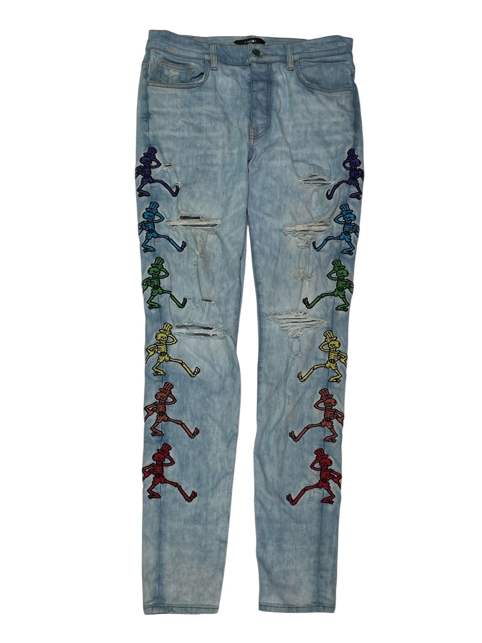 Amiri 'Grateful Music' Light Wash Jeans