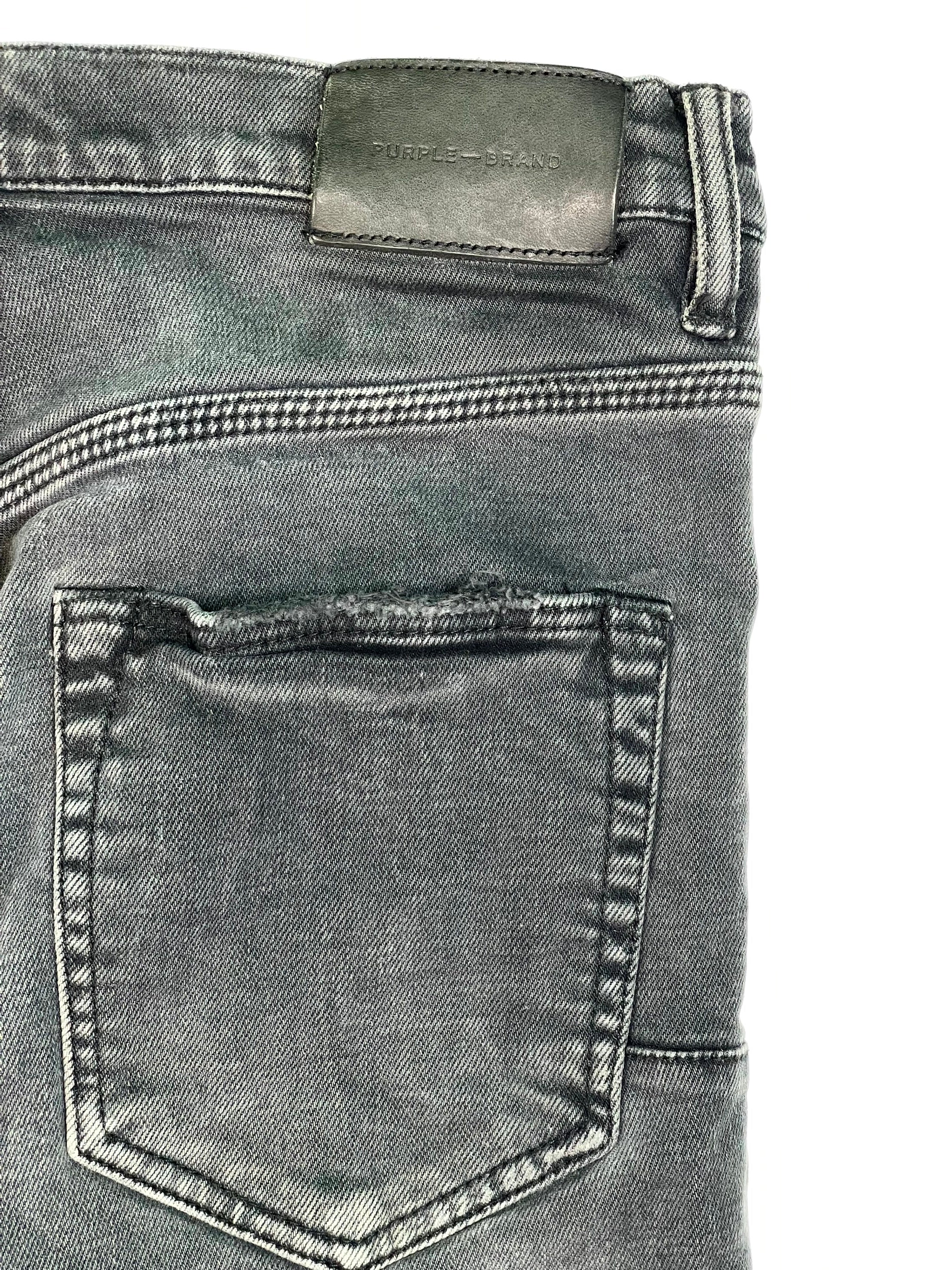 Purple Plain Ripped Black Wash Jeans
