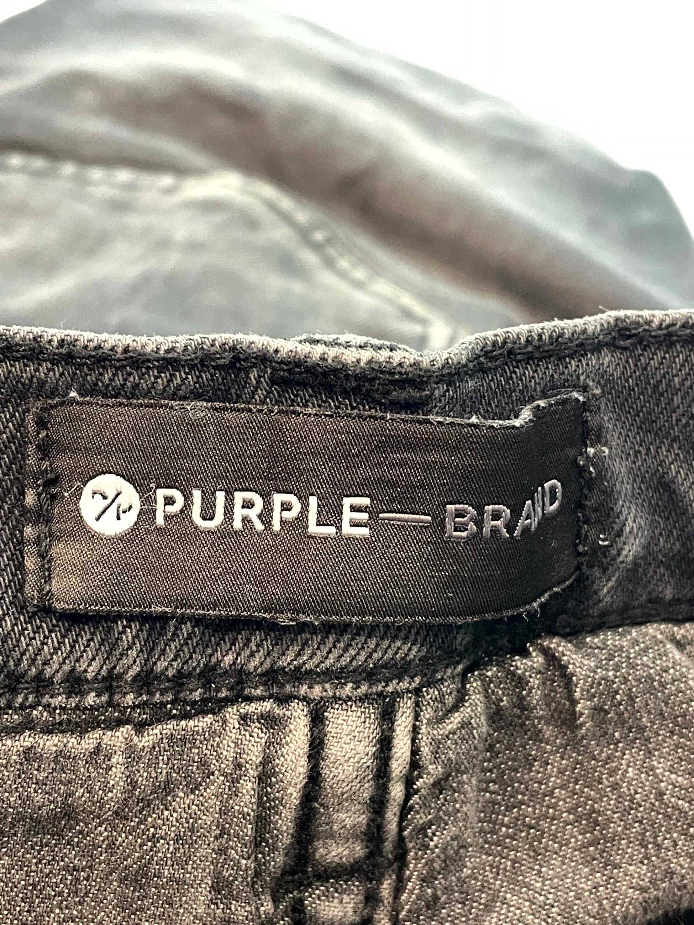 Purple Plain Ripped Black Wash Jeans