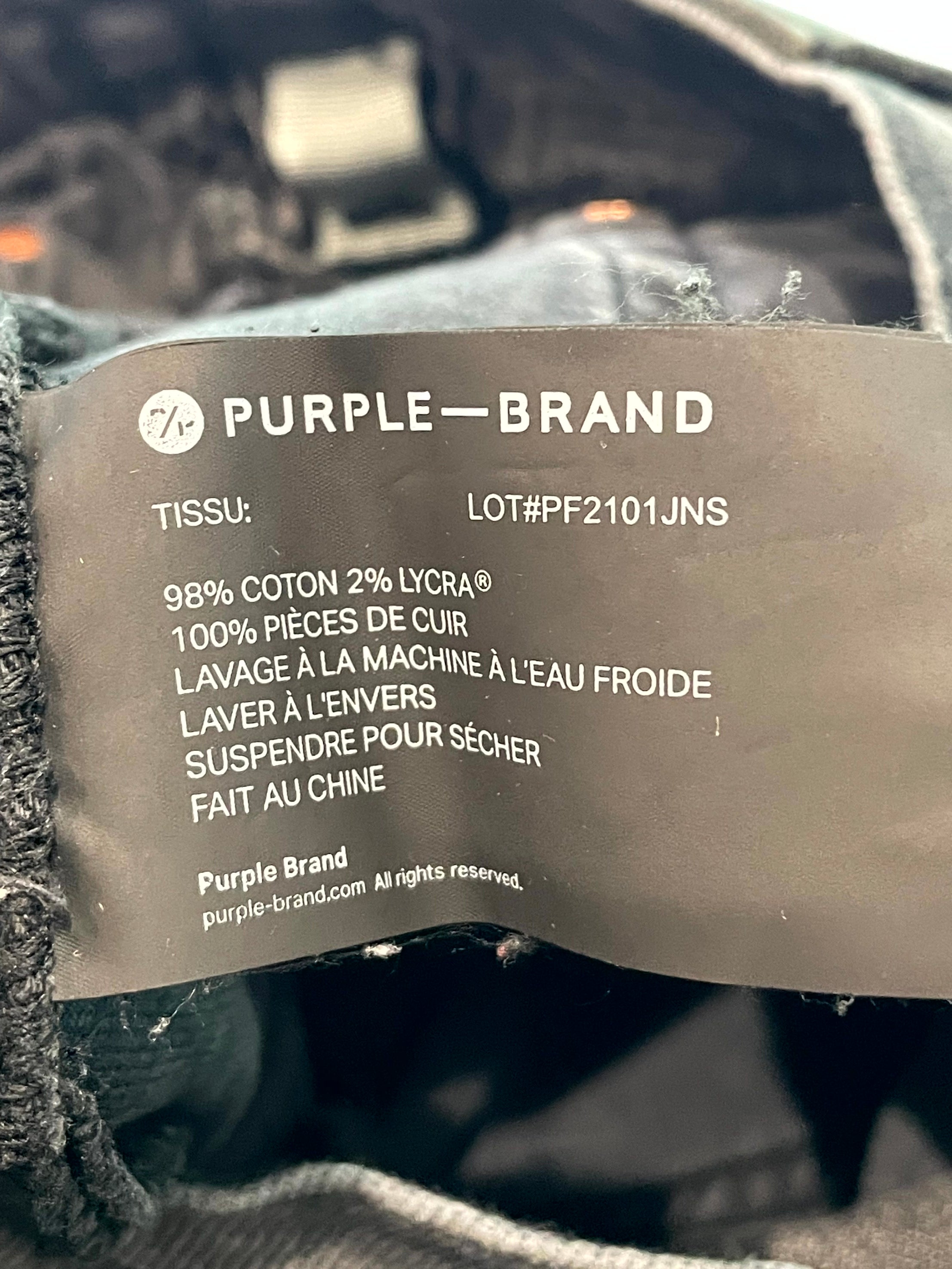 Purple Plain Ripped Black Wash Jeans