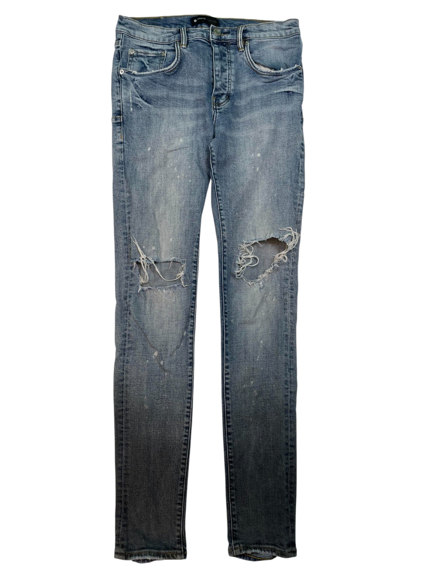 Purple Brand Light Wash Ripped Jeans