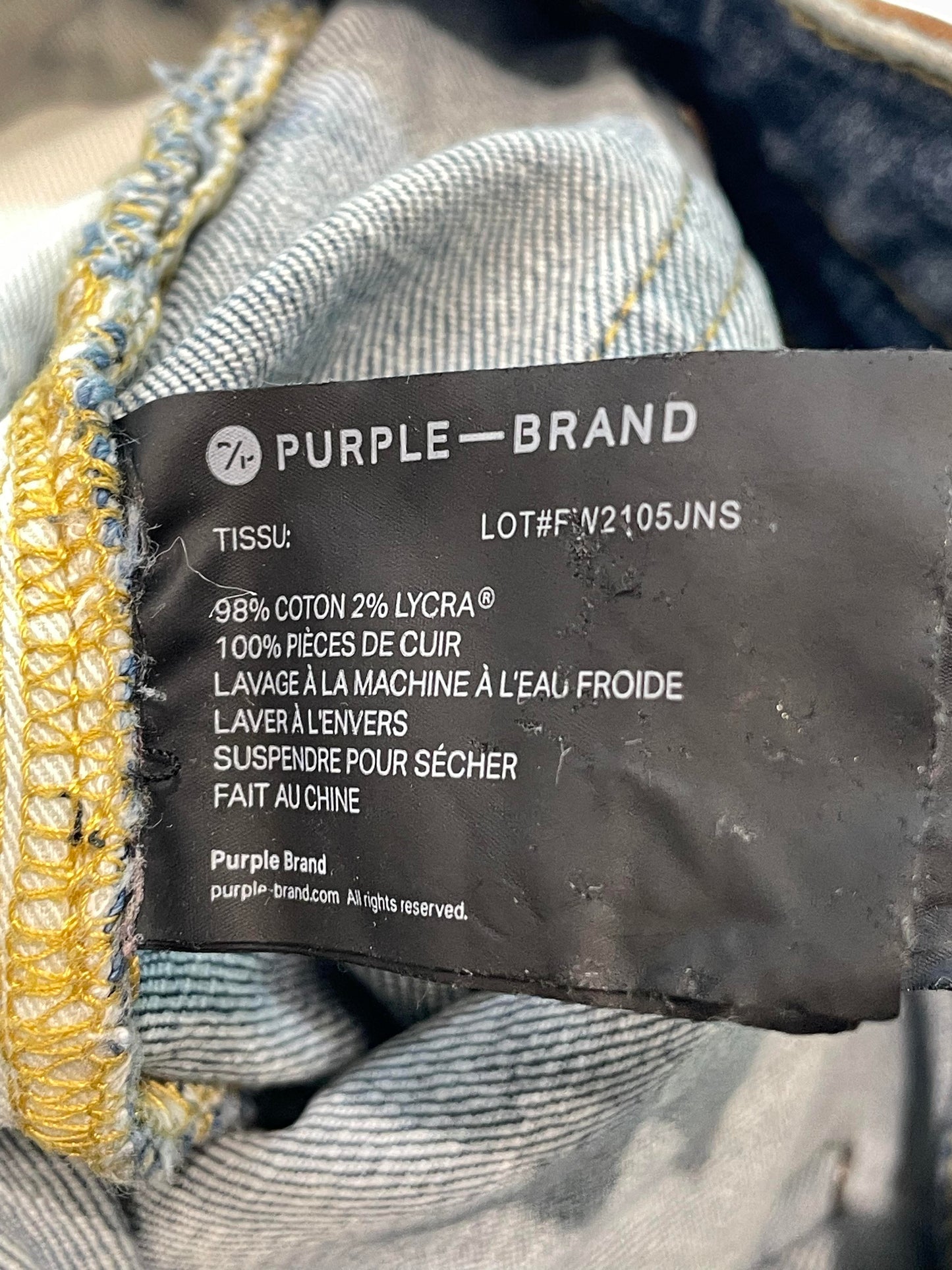 Purple Brand Light Wash Ripped Jeans