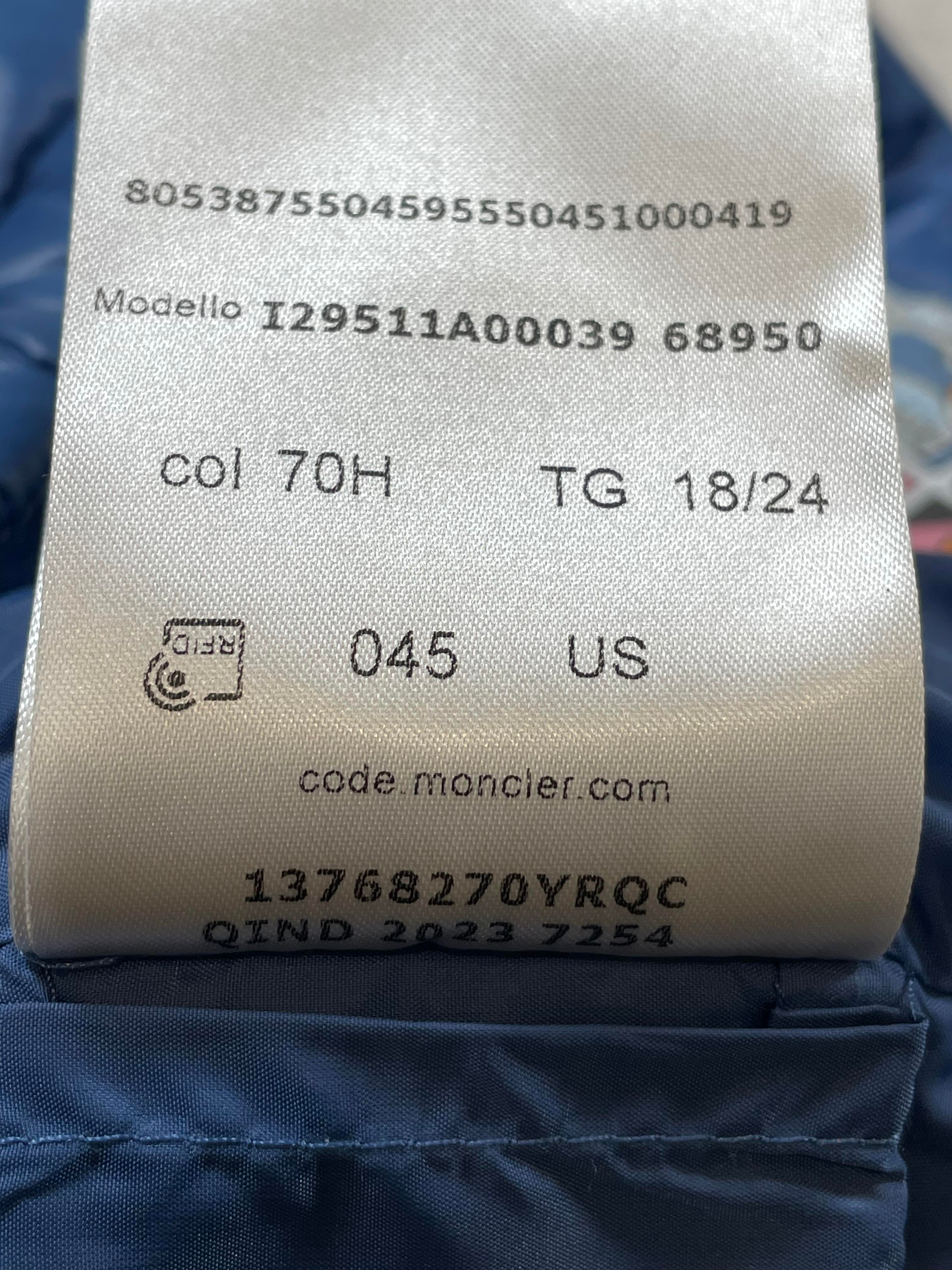 Moncler Kids Royal Blue Jacket
