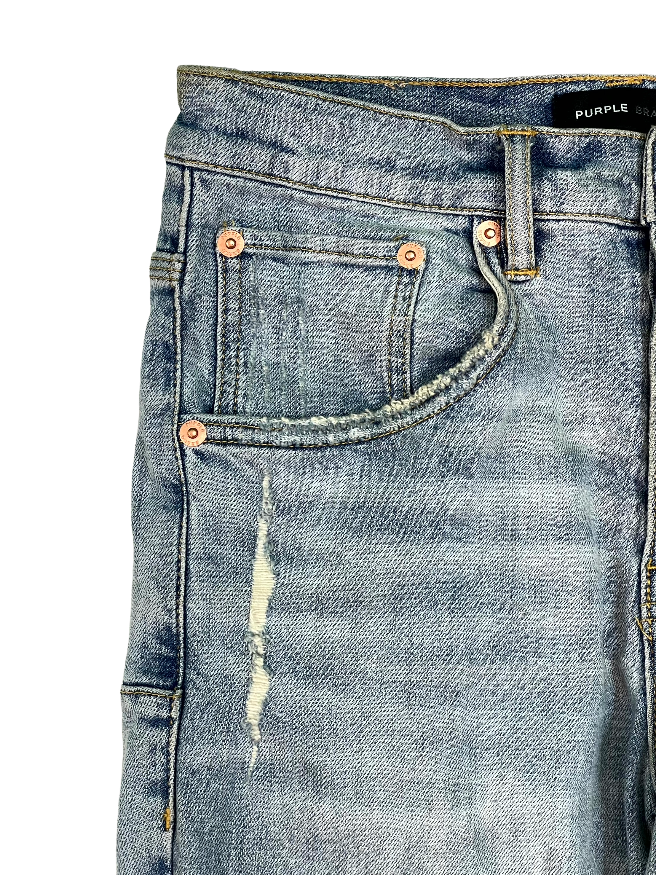 Purple Brand Ripped Light Wash Jeans