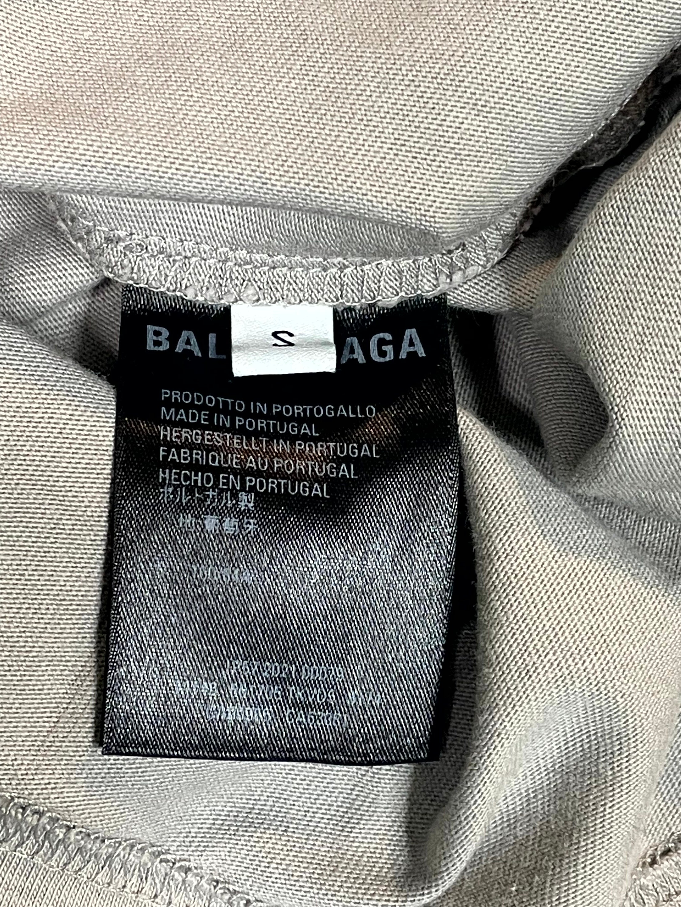 Balenciaga Grey & Black Logo Tee