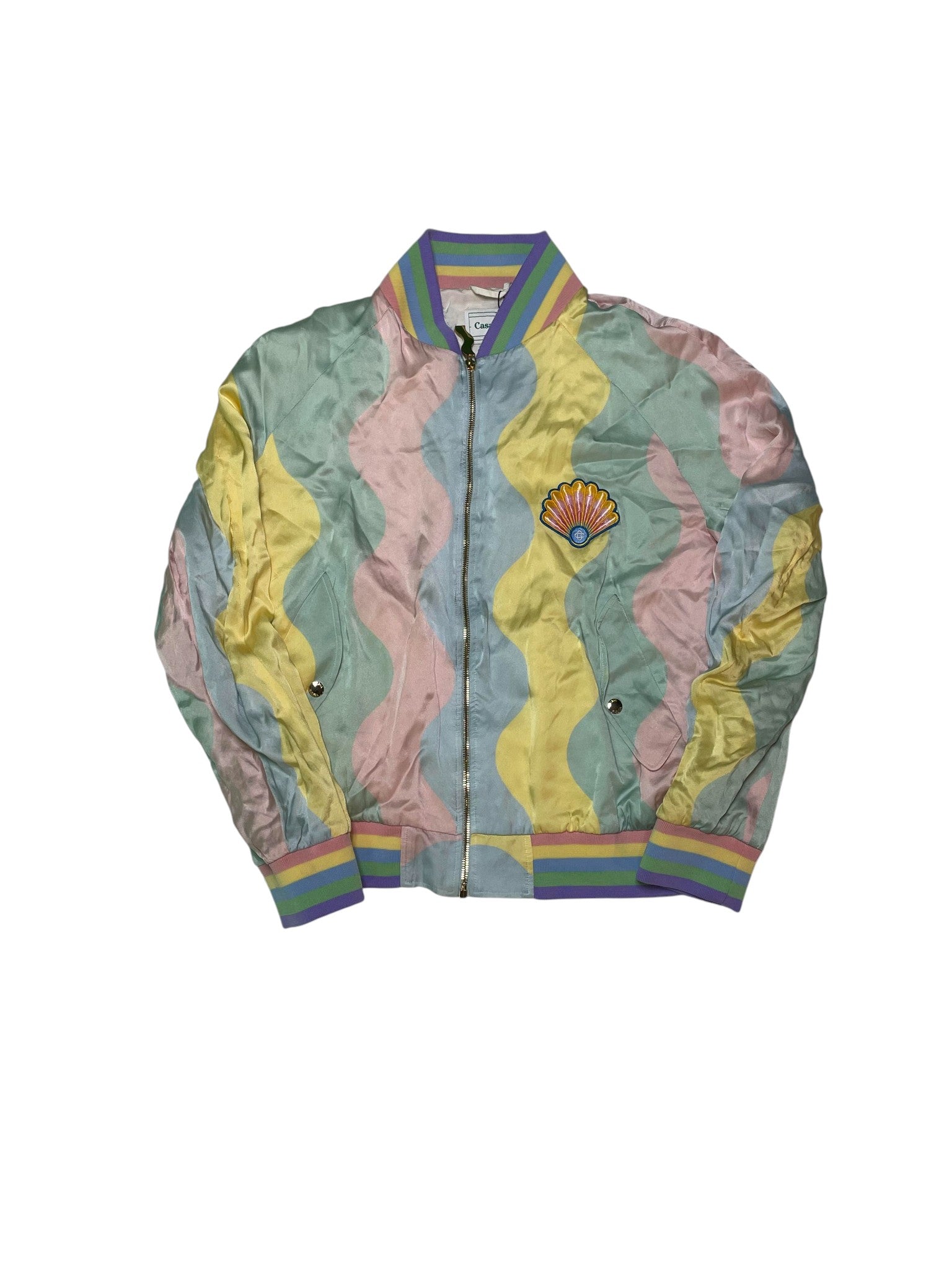 Casablanca Silk Shell Wave Bomber Jacket