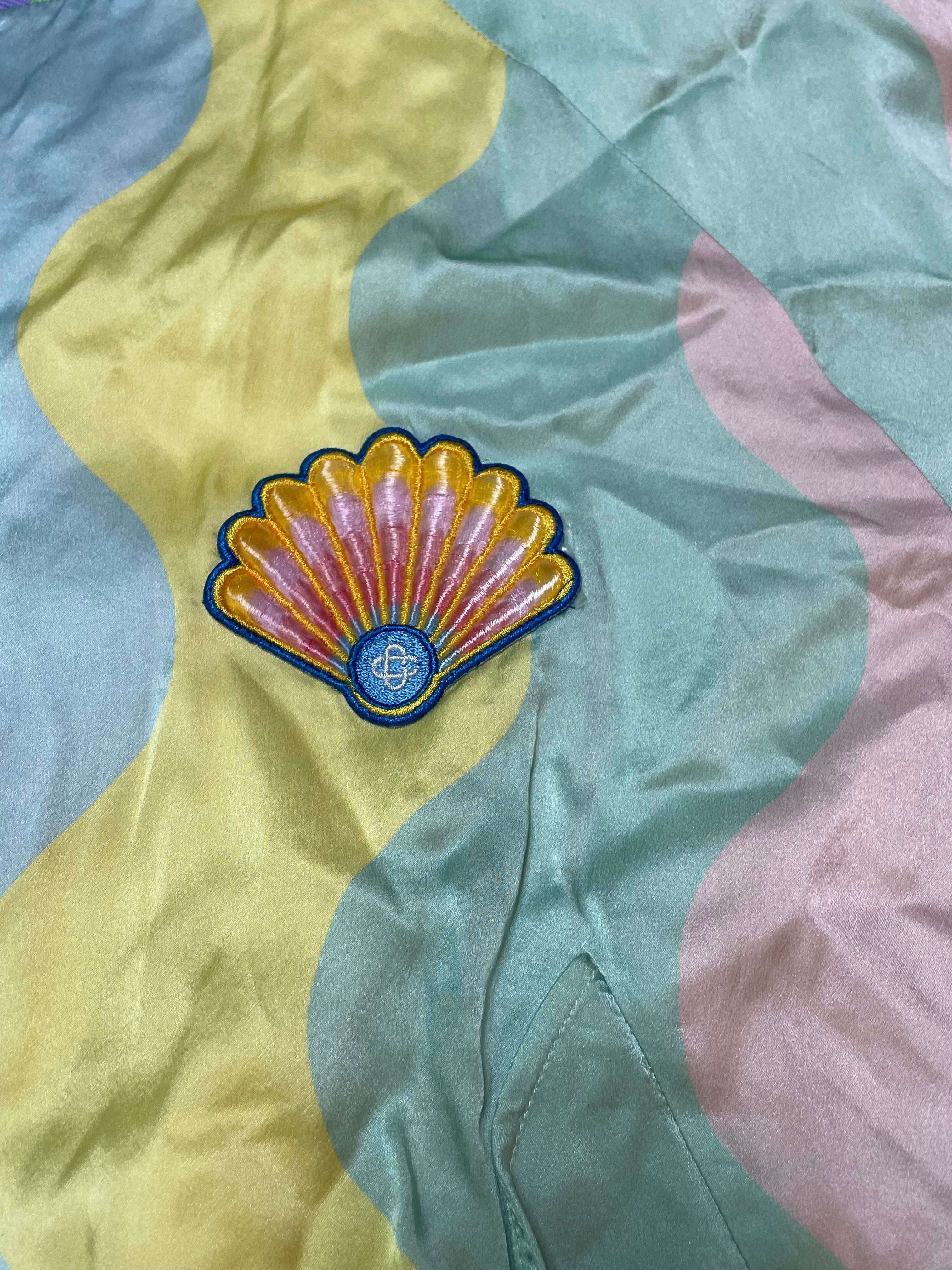 Casablanca Silk Shell Wave Bomber Jacket