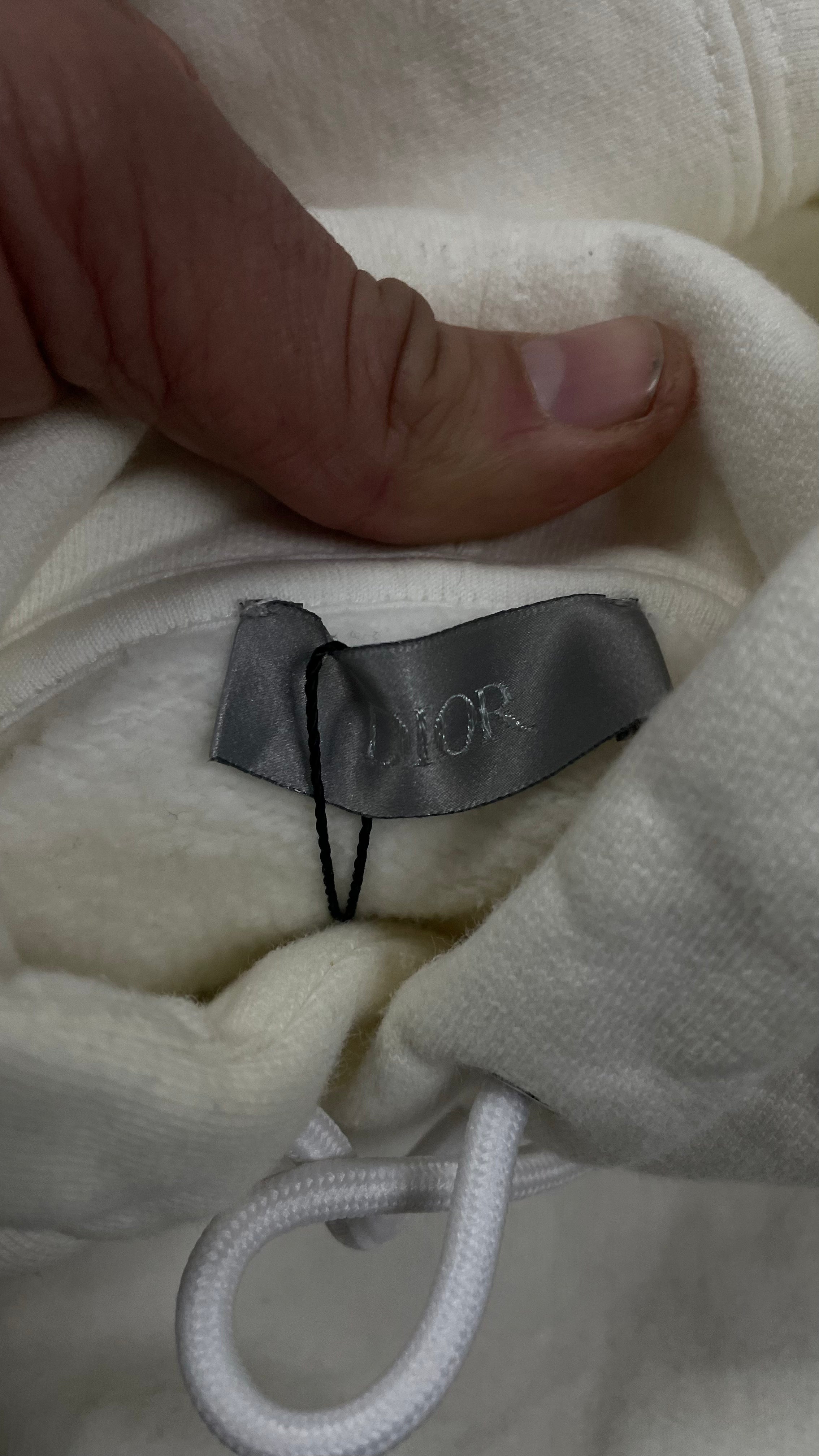 Dior CD Logo Hoodie White Yellow Used XXS