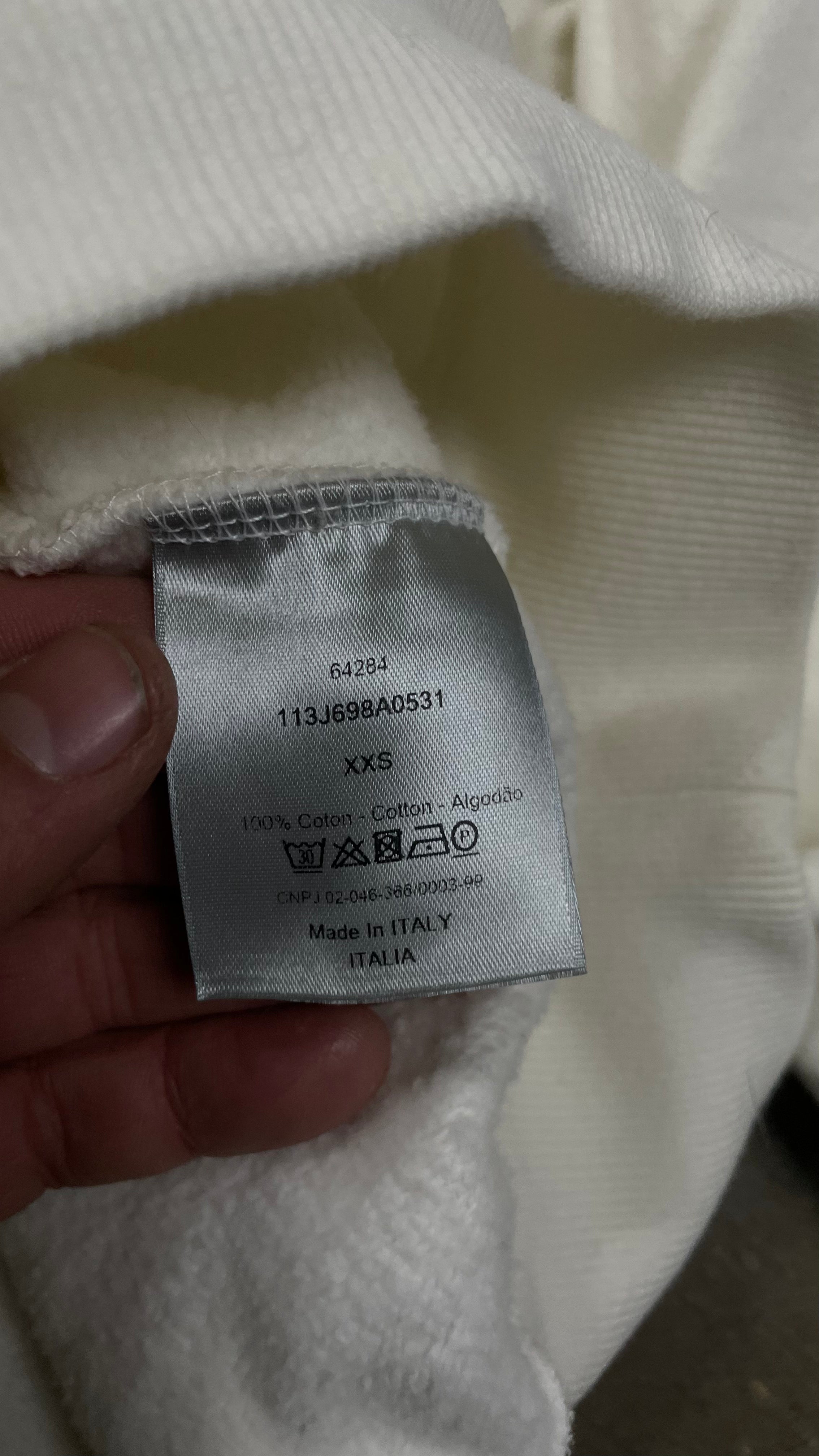 Dior CD Logo Hoodie White Yellow Used XXS