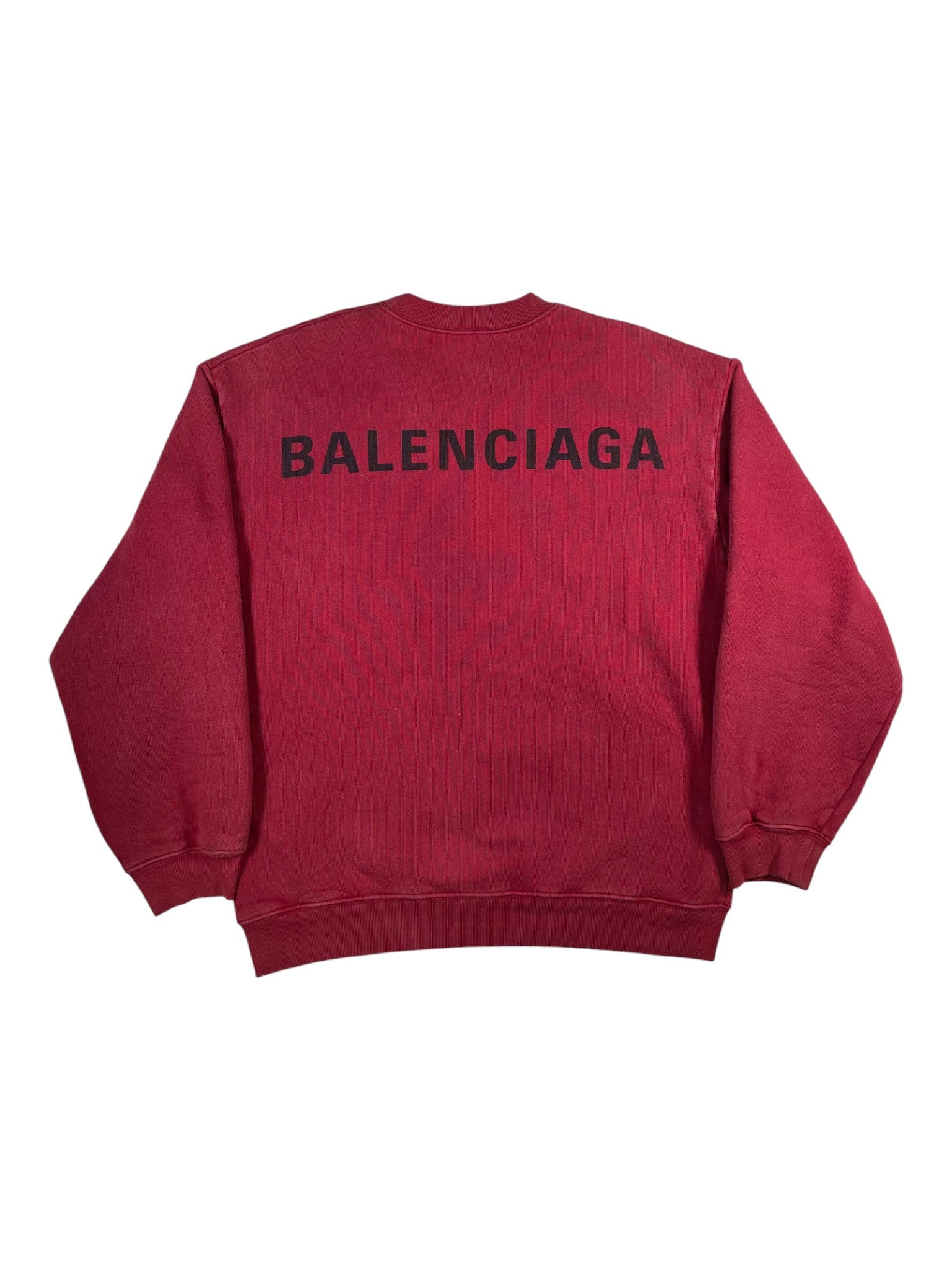 Balenciaga Faded Red & Black Crewneck