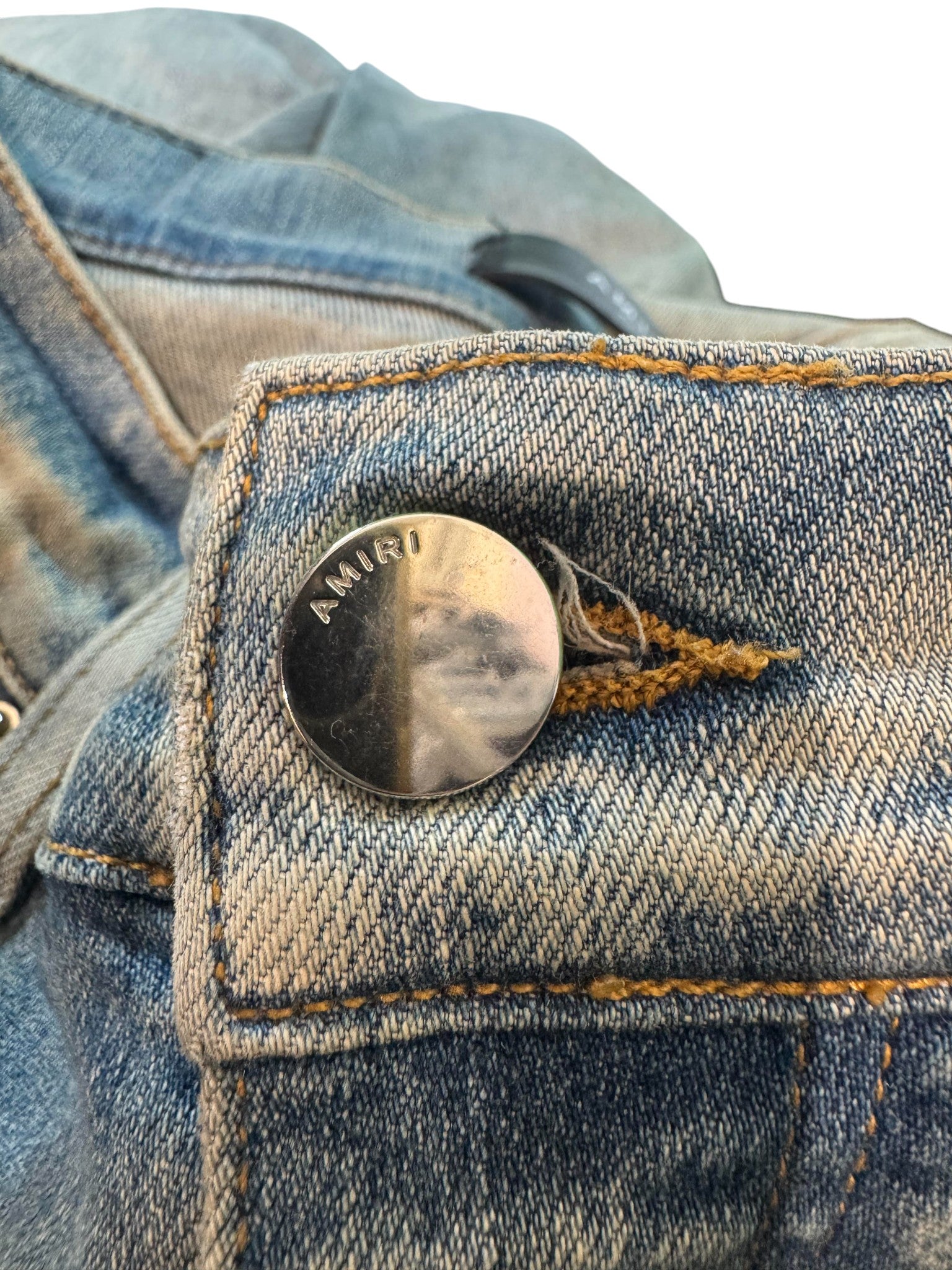 Amiri Light Wash Camo Patchwork Jeans