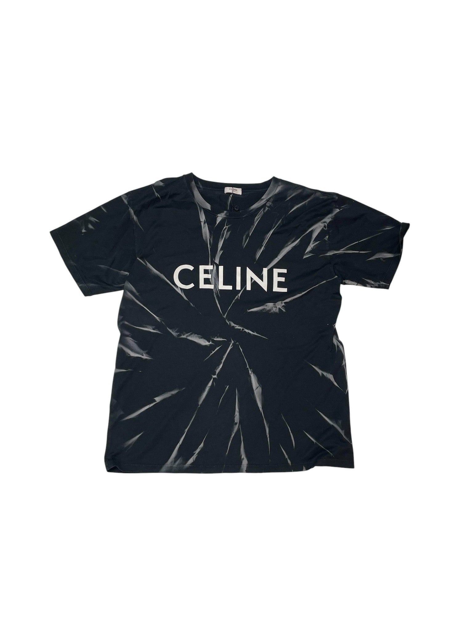 Celine Black White Storm Logo Tee