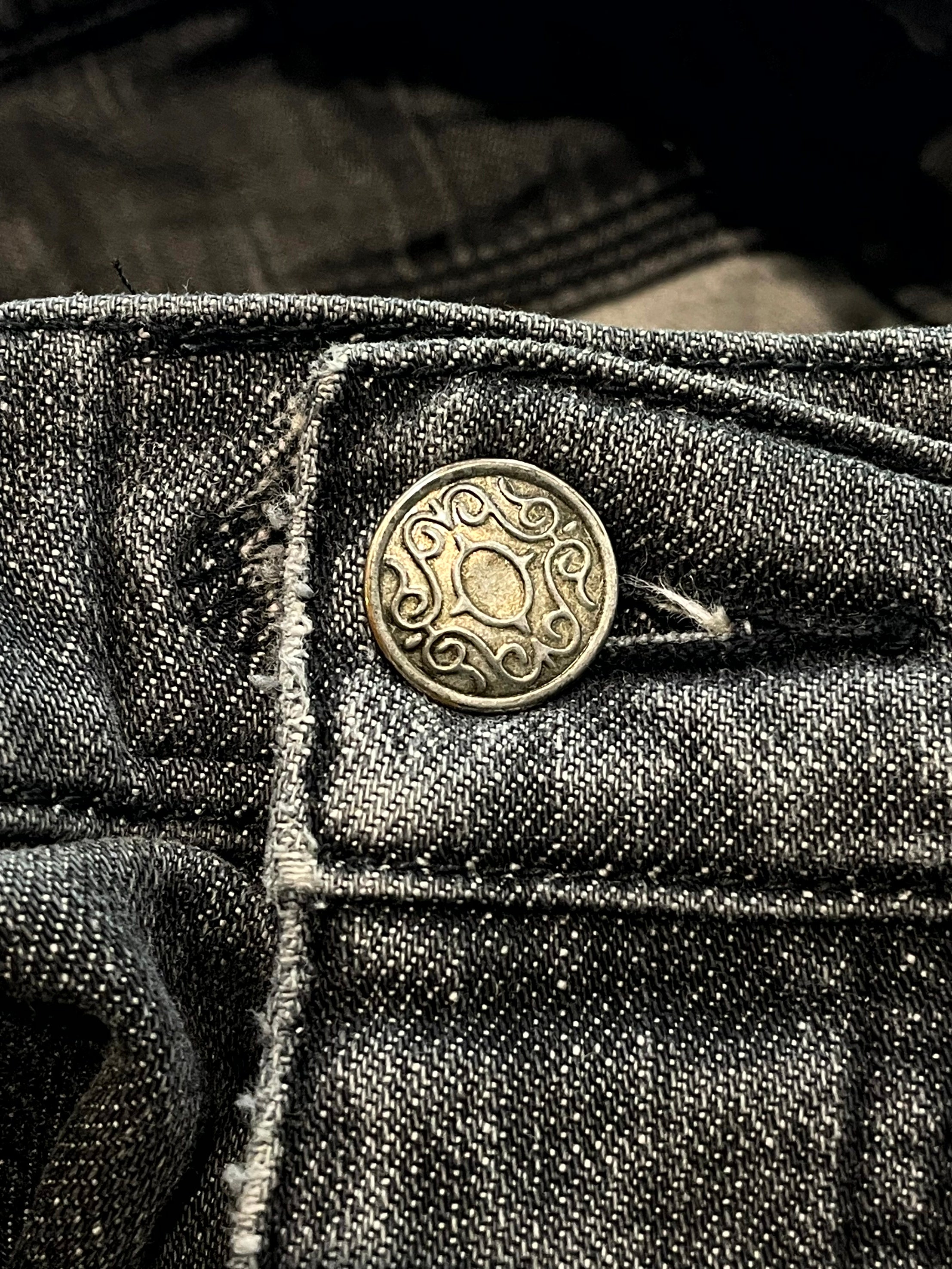 Purple Ripped Grey Wash Jeans