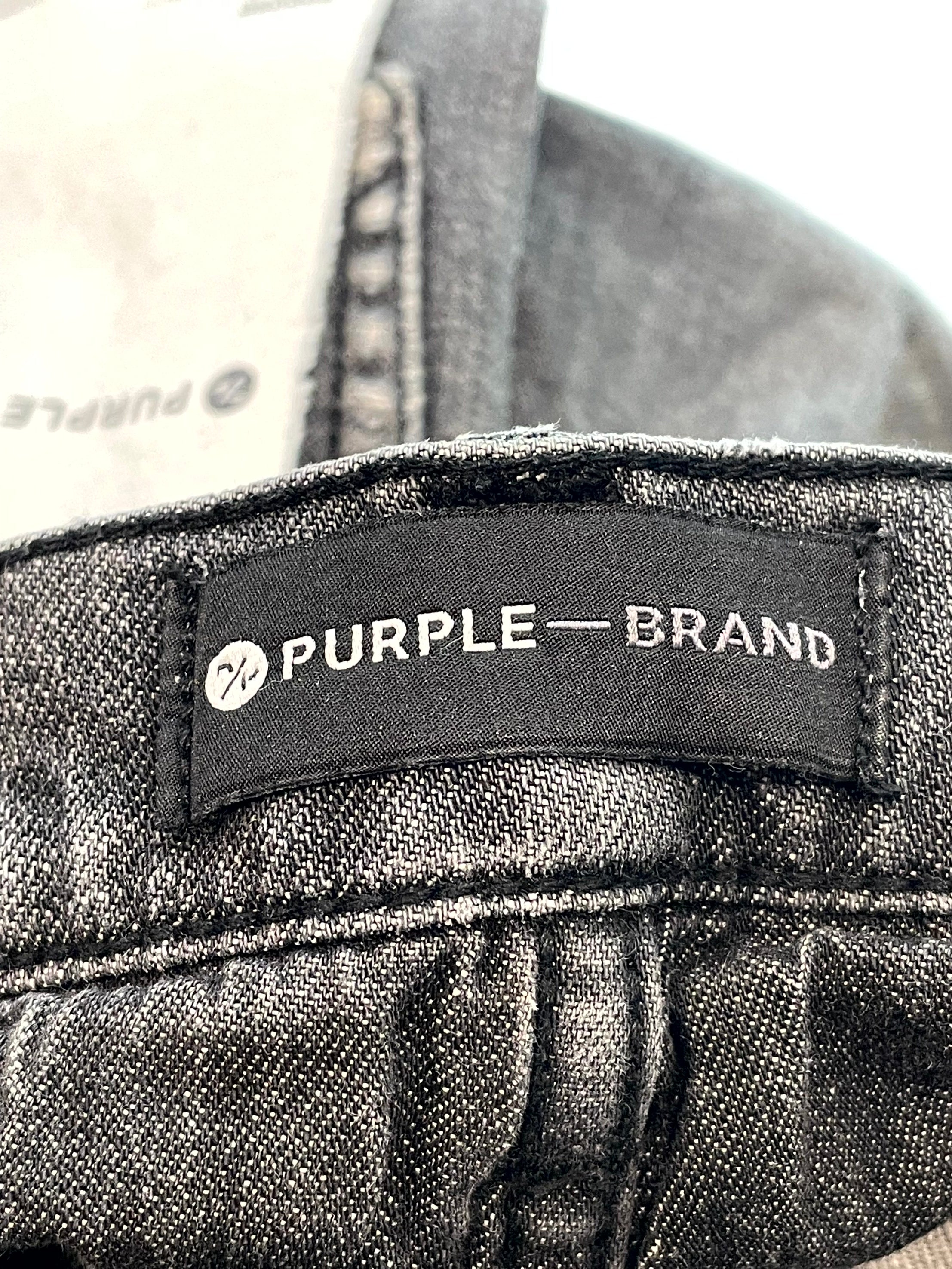 Purple Ripped Grey Wash Jeans