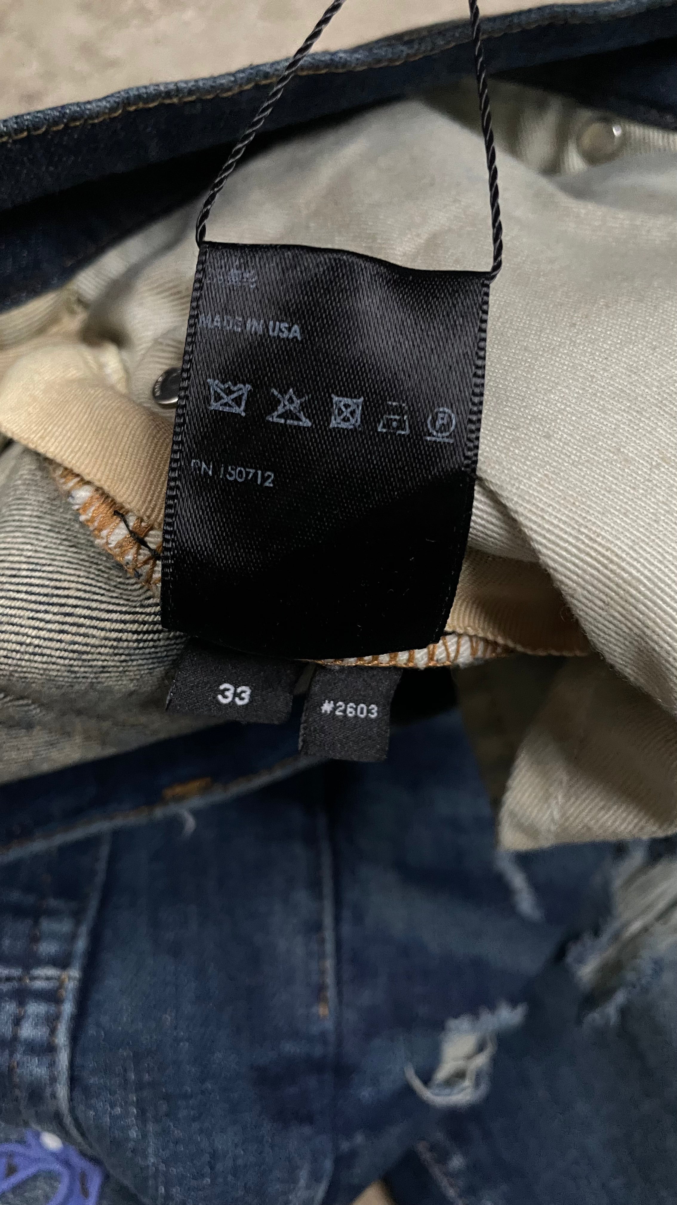 Amiri Jeans Dark Wash Navy Old English Used 33