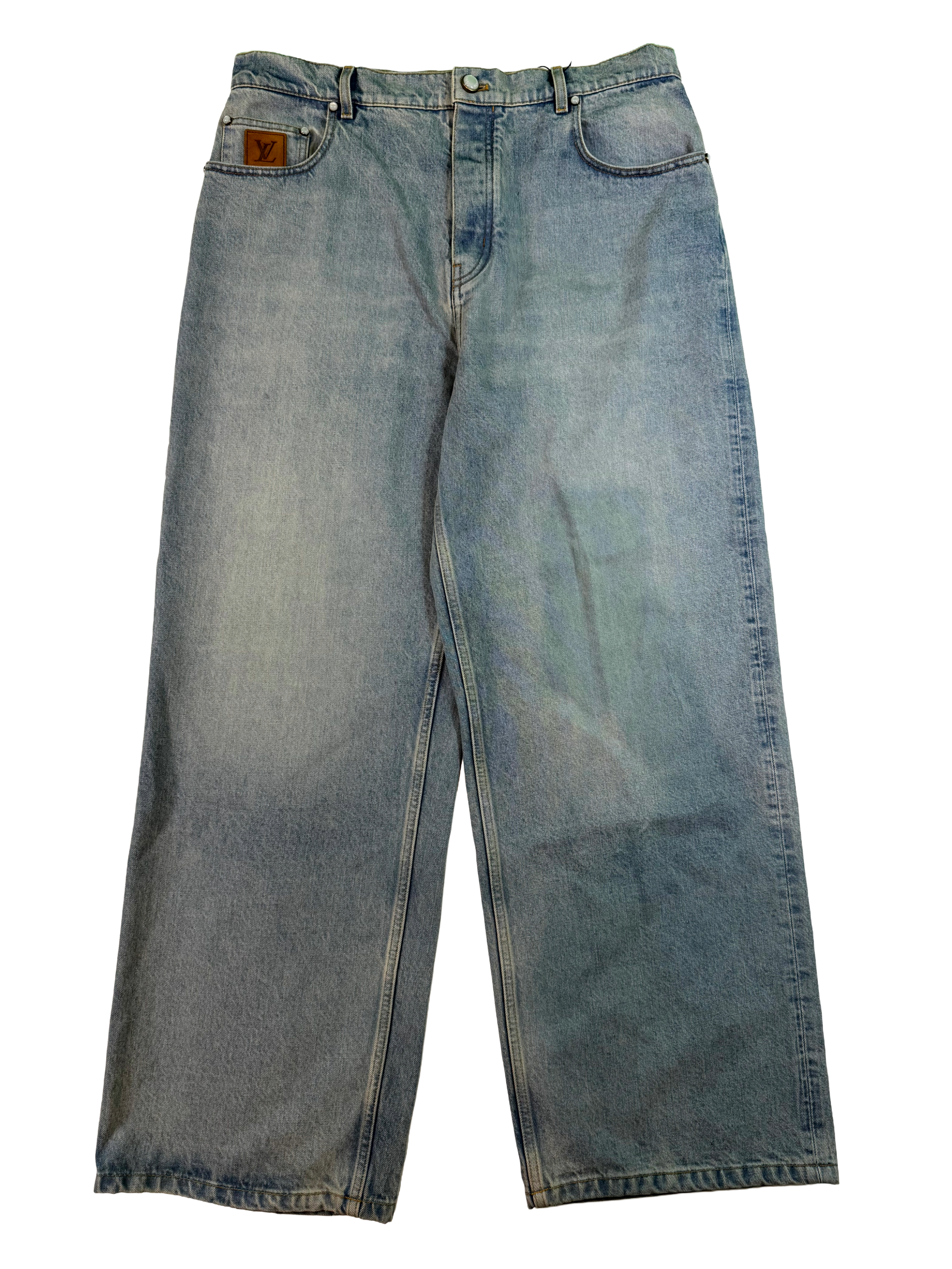 Louis Vuitton Pharell Wide Leg Denim Light Wash Jeans