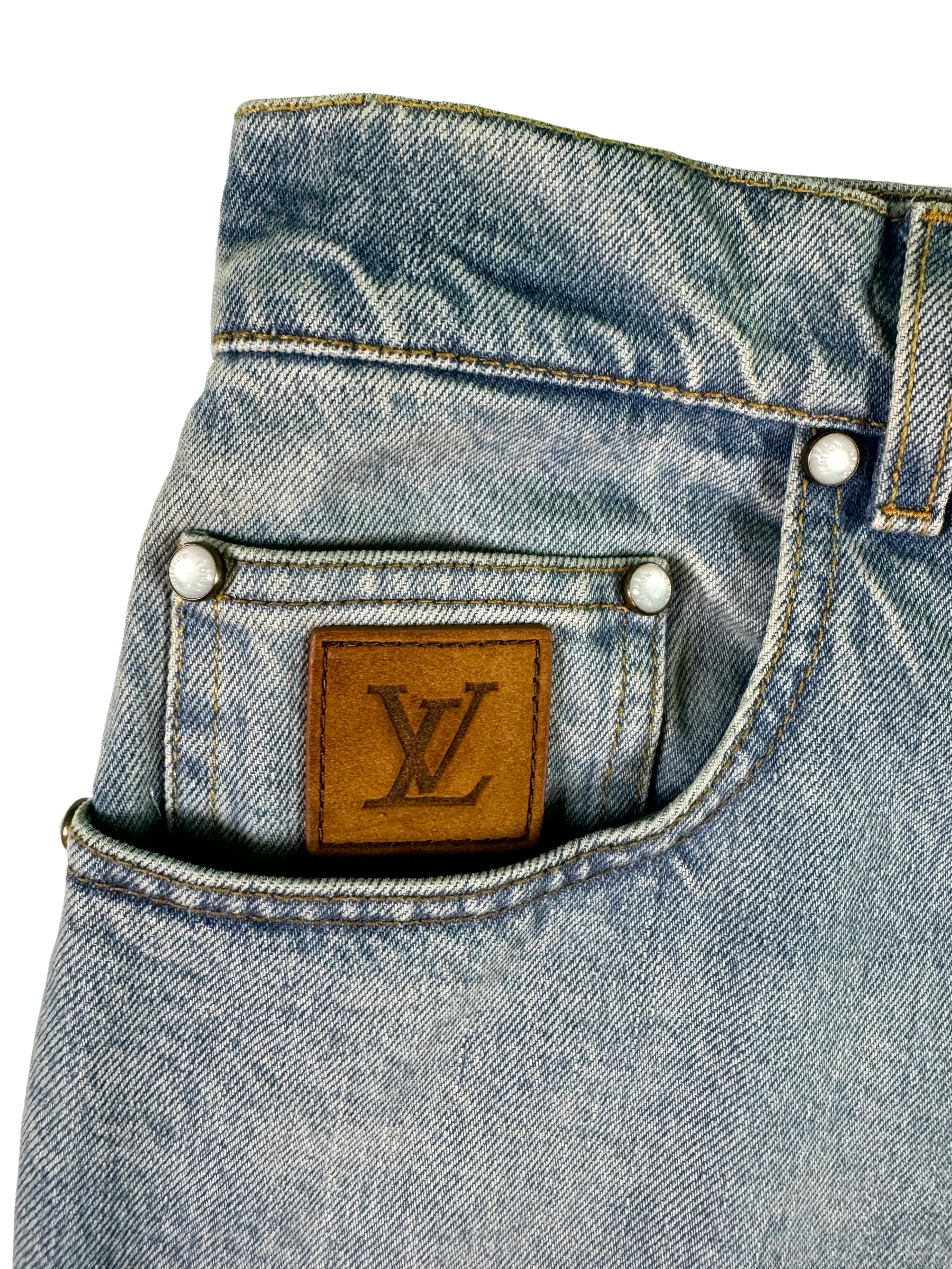 Louis Vuitton Pharell Wide Leg Denim Light Wash Jeans