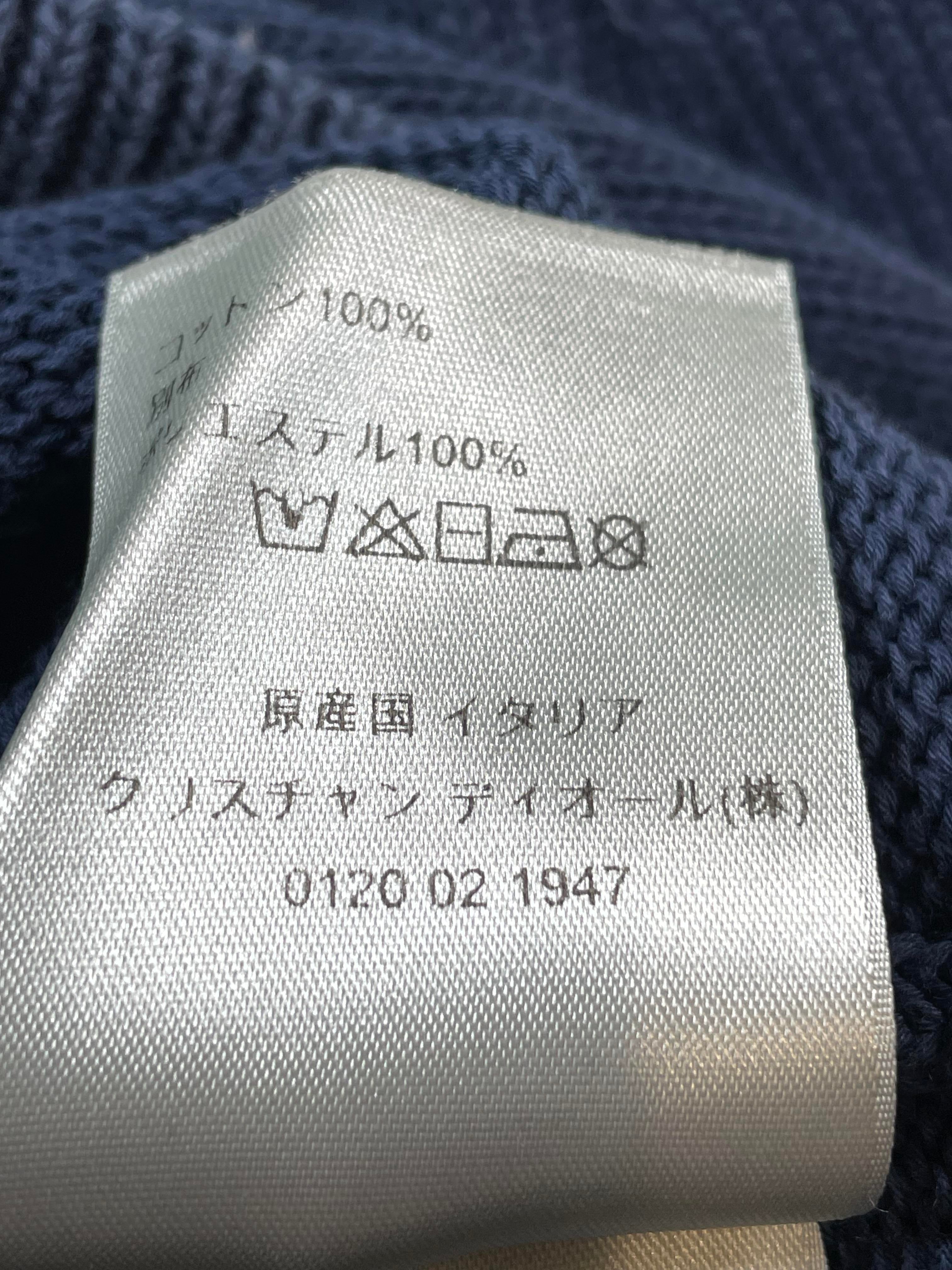 Dior Knit Oblique Side Logo Navy Crewneck