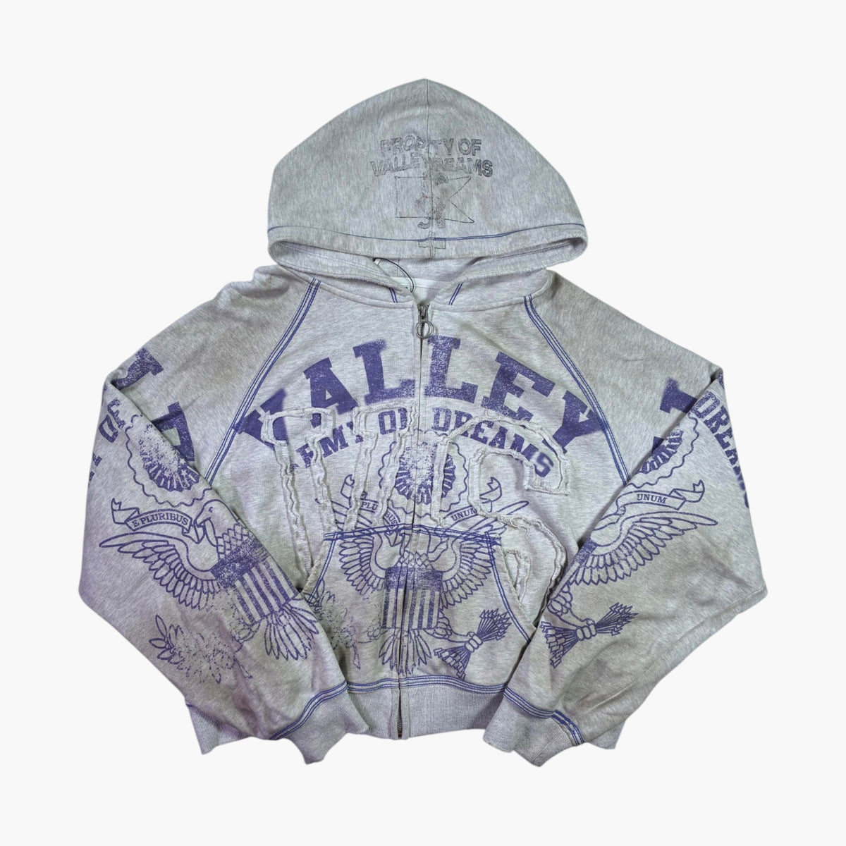 Vale Army Grey Zip Up Hoodie