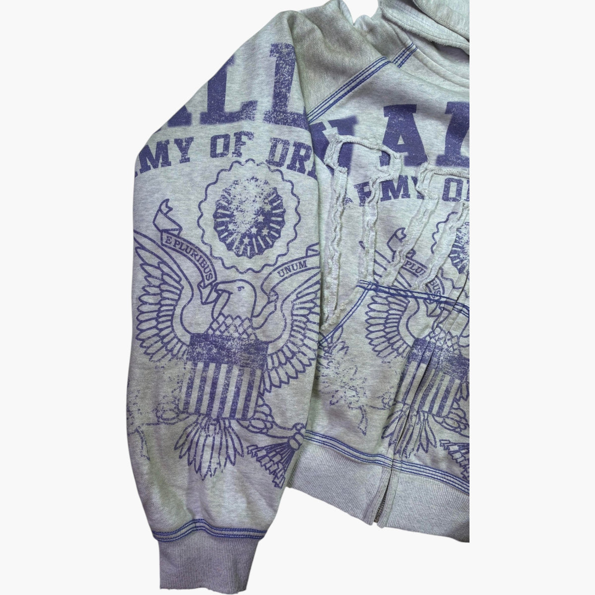 Vale Army Grey Zip Up Hoodie