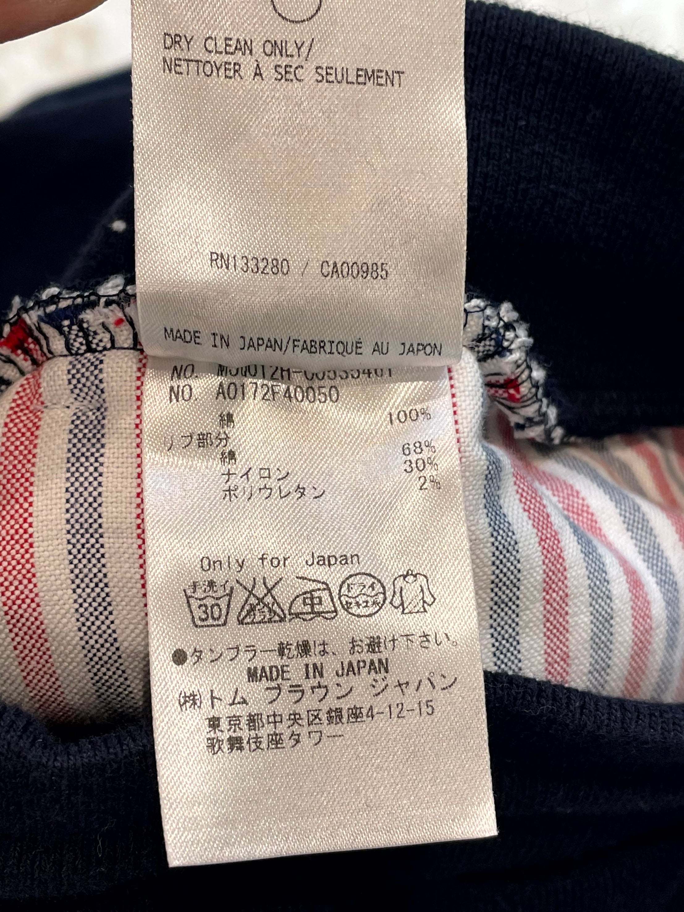 Thom Browne Stripe Sweat Navy & White Shorts