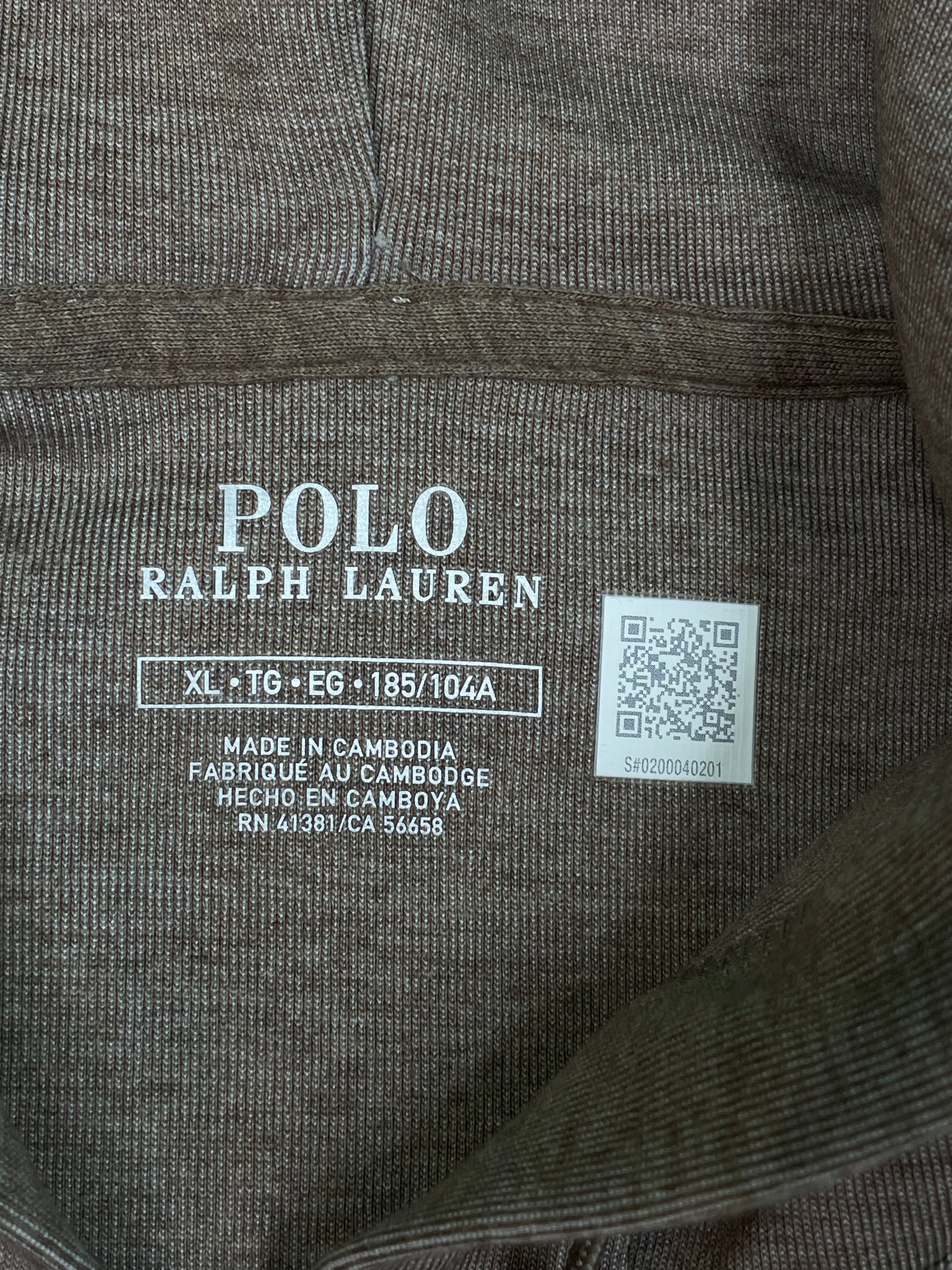 Polo Brown Zip Up Hoodie