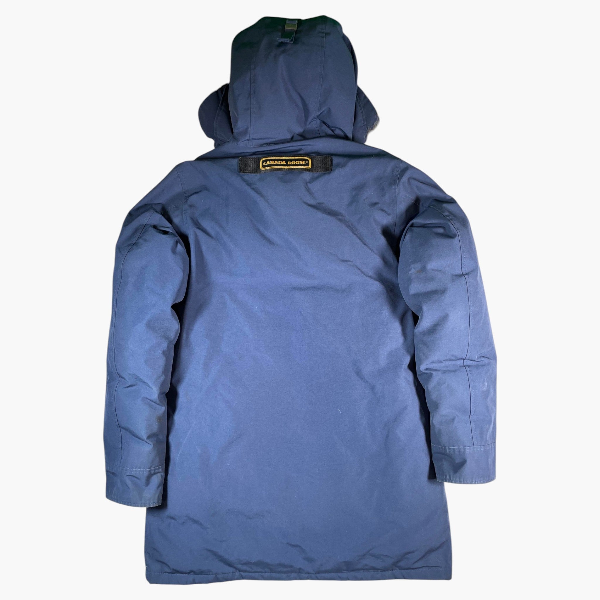Canada Goose White Fur Navy Long Parka