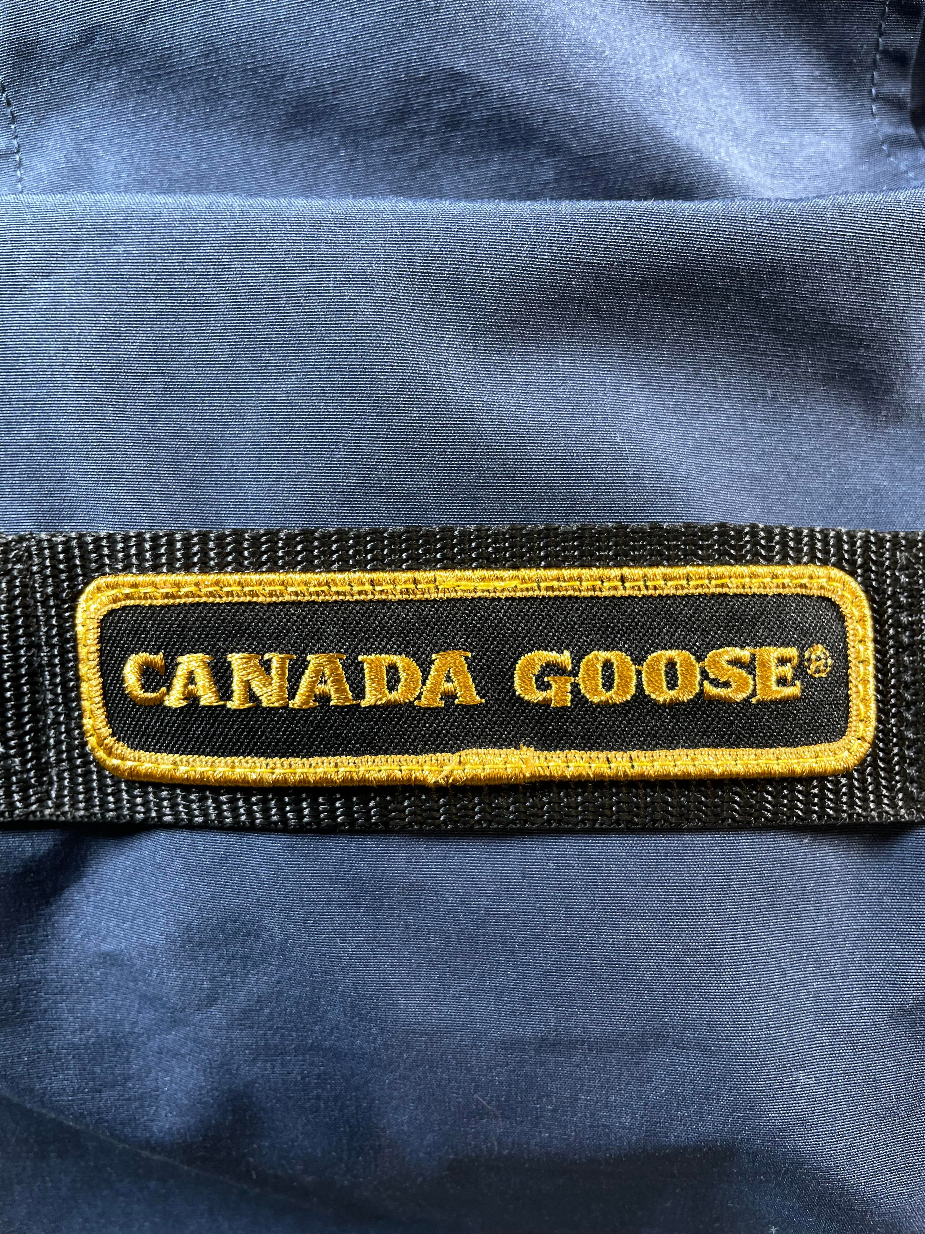 Canada Goose White Fur Navy Long Parka