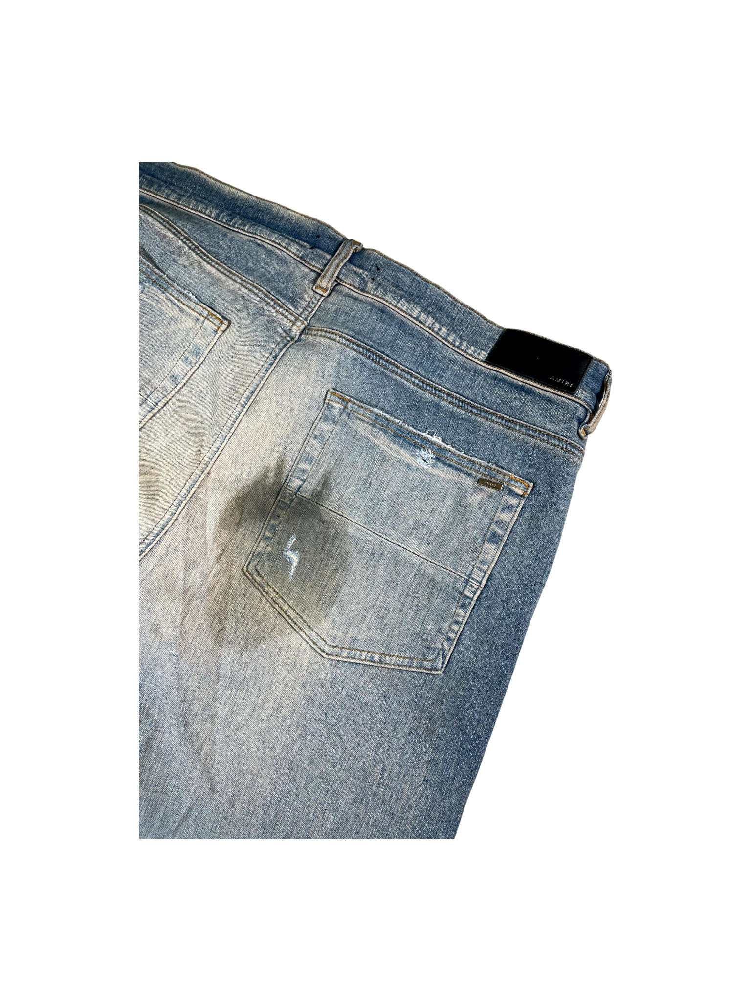 Amiri MX1 Paisley Patch Light Wash & Black Jeans